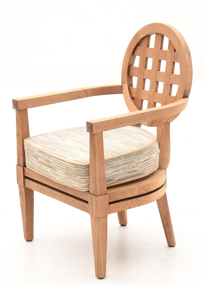 Solid Teak "Portico" Patio Chairs By McGuire