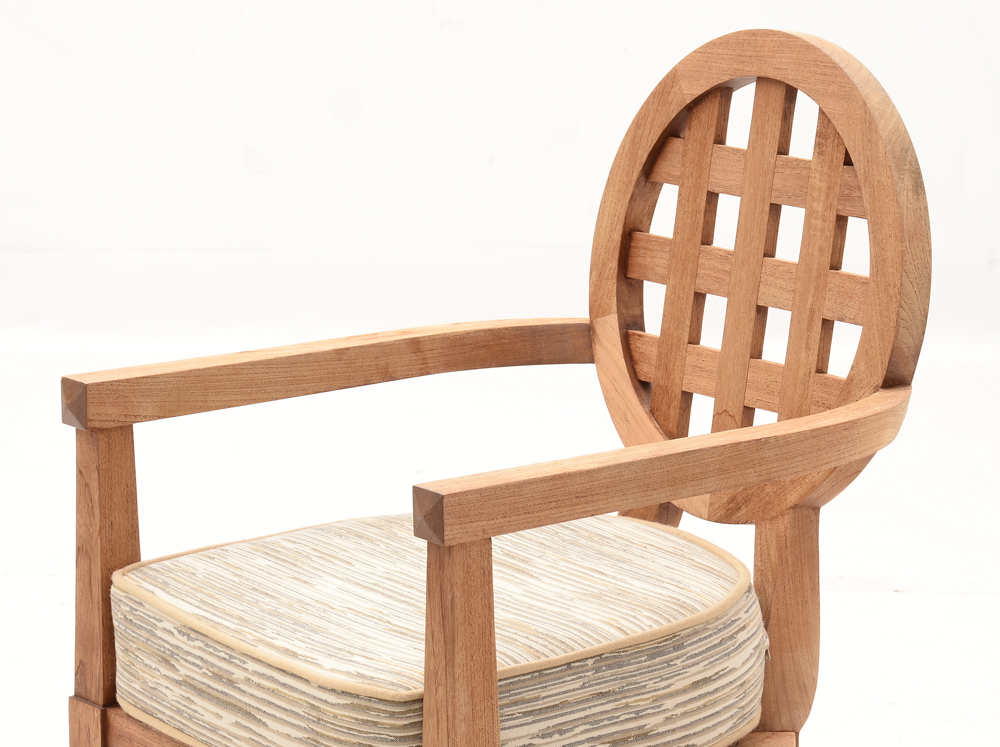 Solid Teak "Portico" Patio Chairs By McGuire
