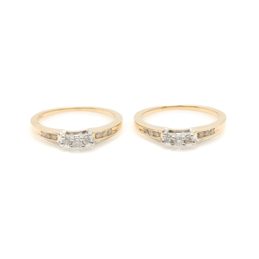 14K Yellow Gold Diamond Rings