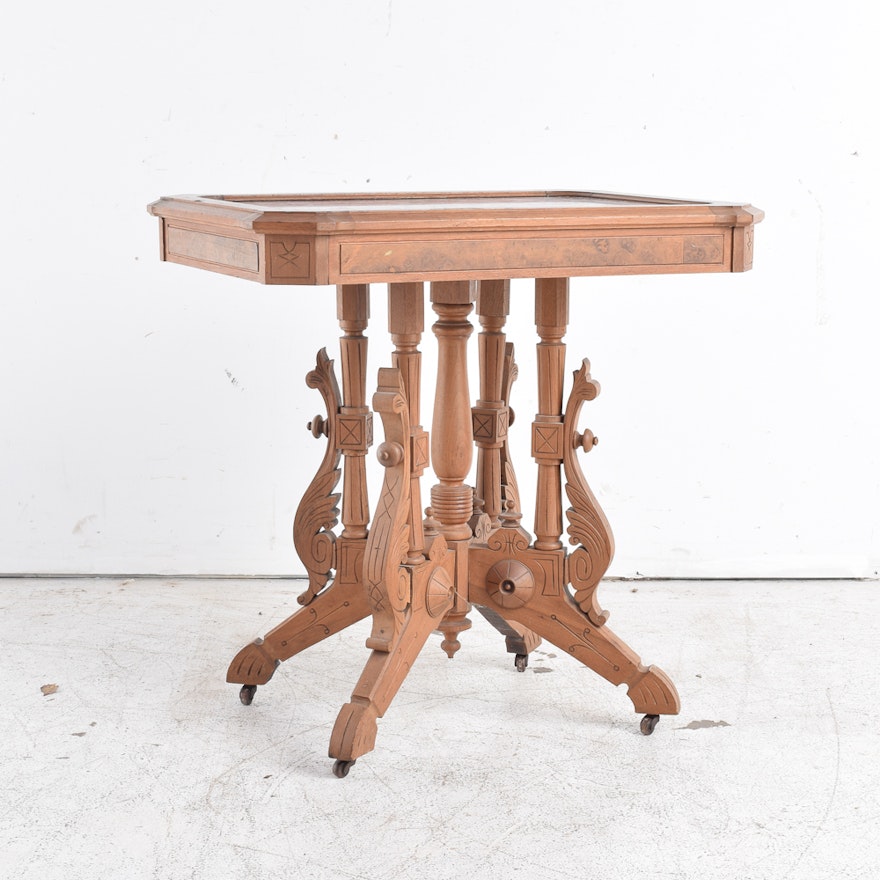Antique Eastlake Table with Marble Top