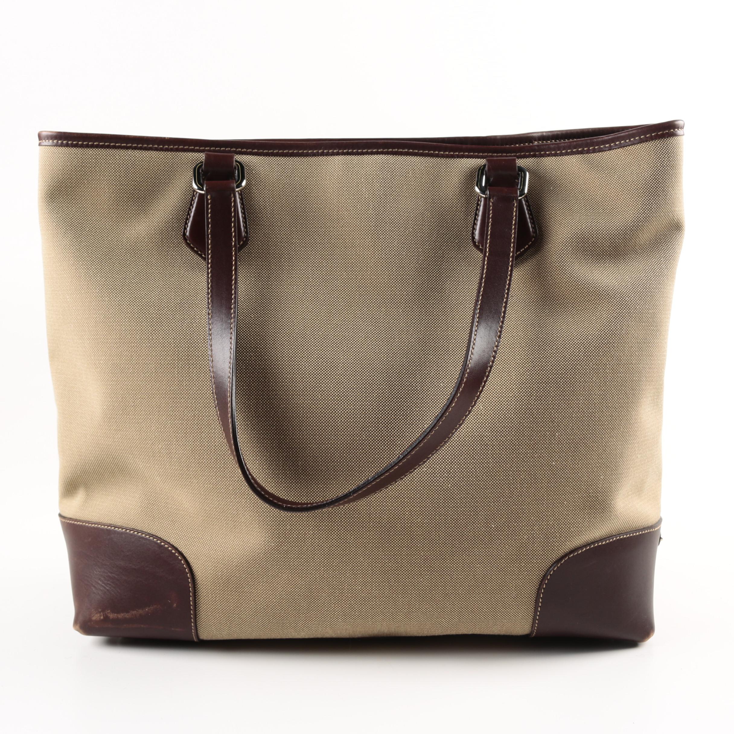 Prada Canvas Shopper Tote