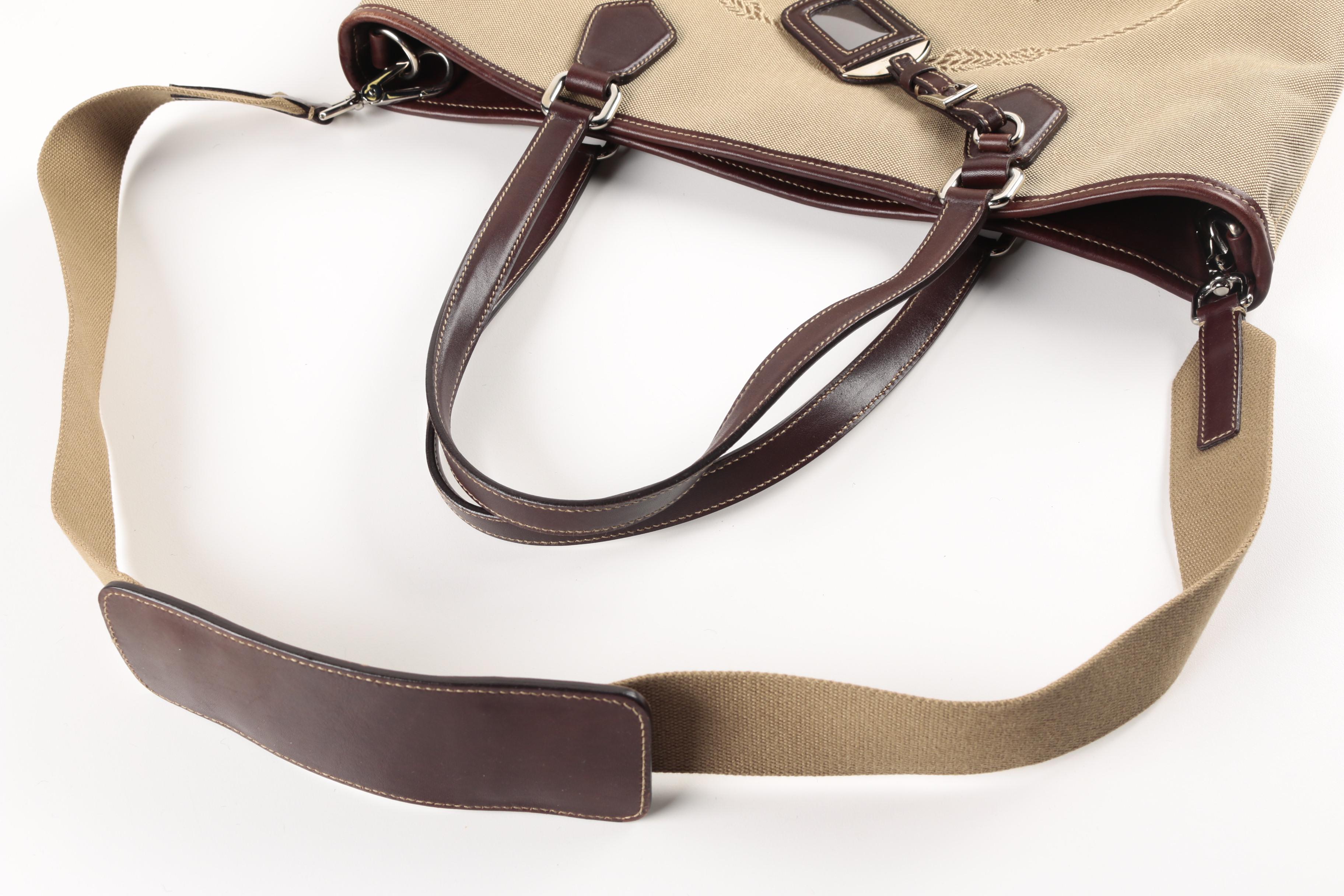 Prada Canvas Shopper Tote