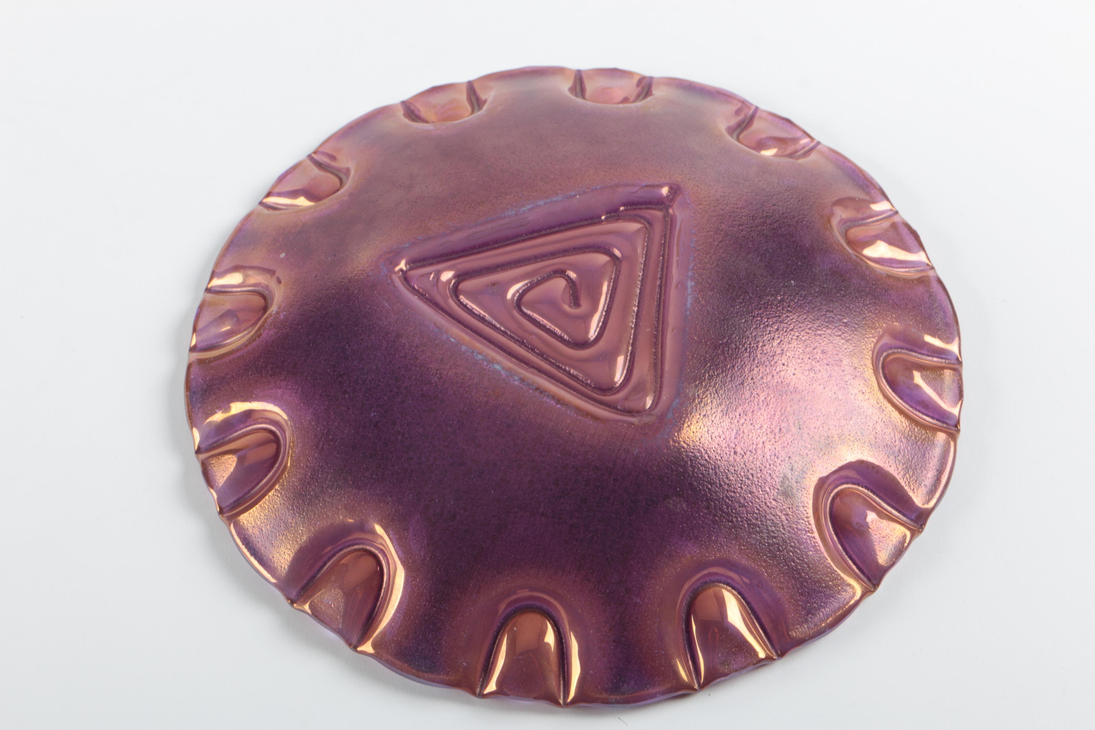 Higgins Glass Ash Receivers and Glass Decorative Plate