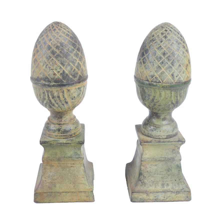 Pair of Metal Pedestal Figurines