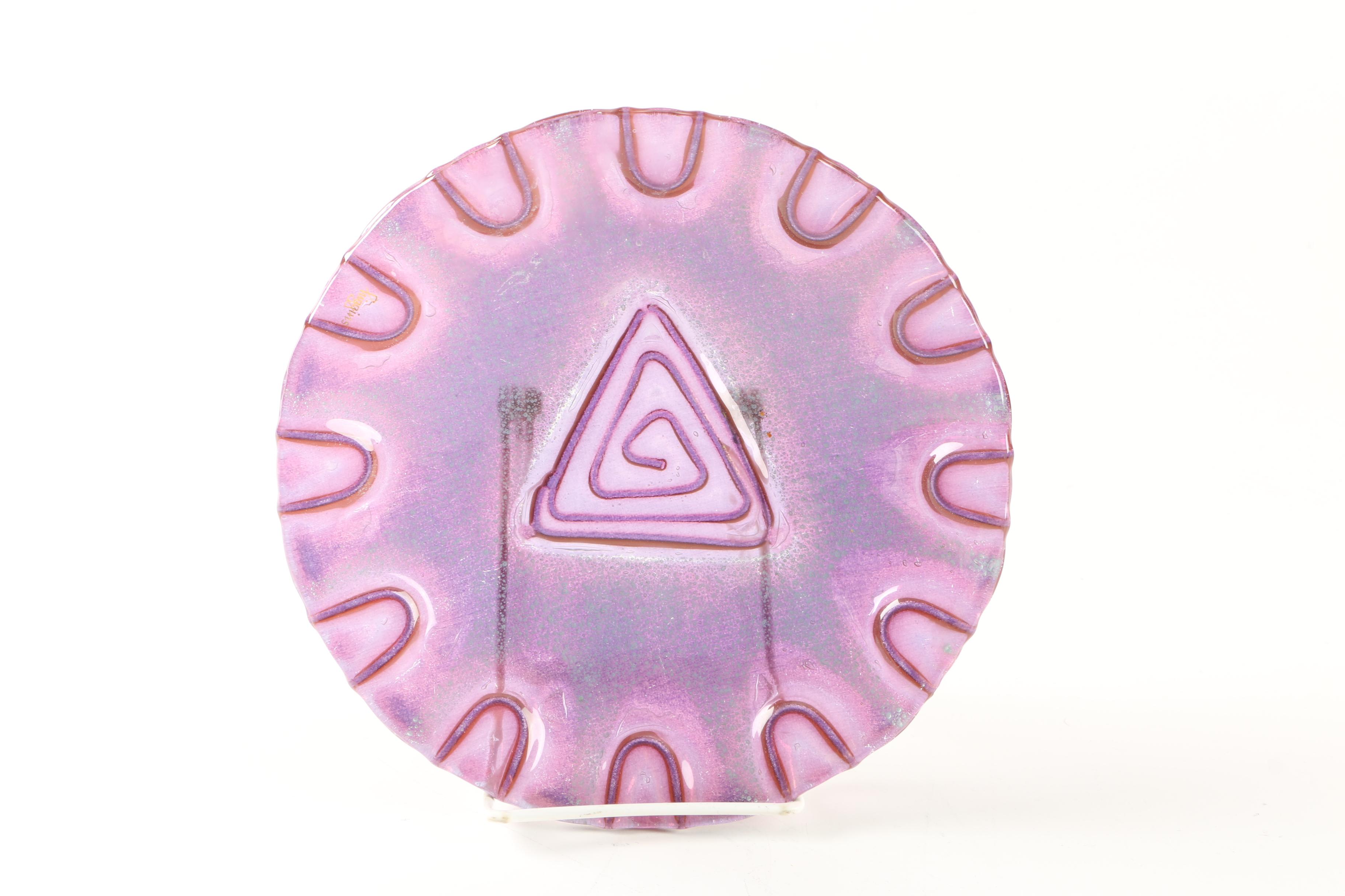 Higgins Glass Ash Receivers and Glass Decorative Plate