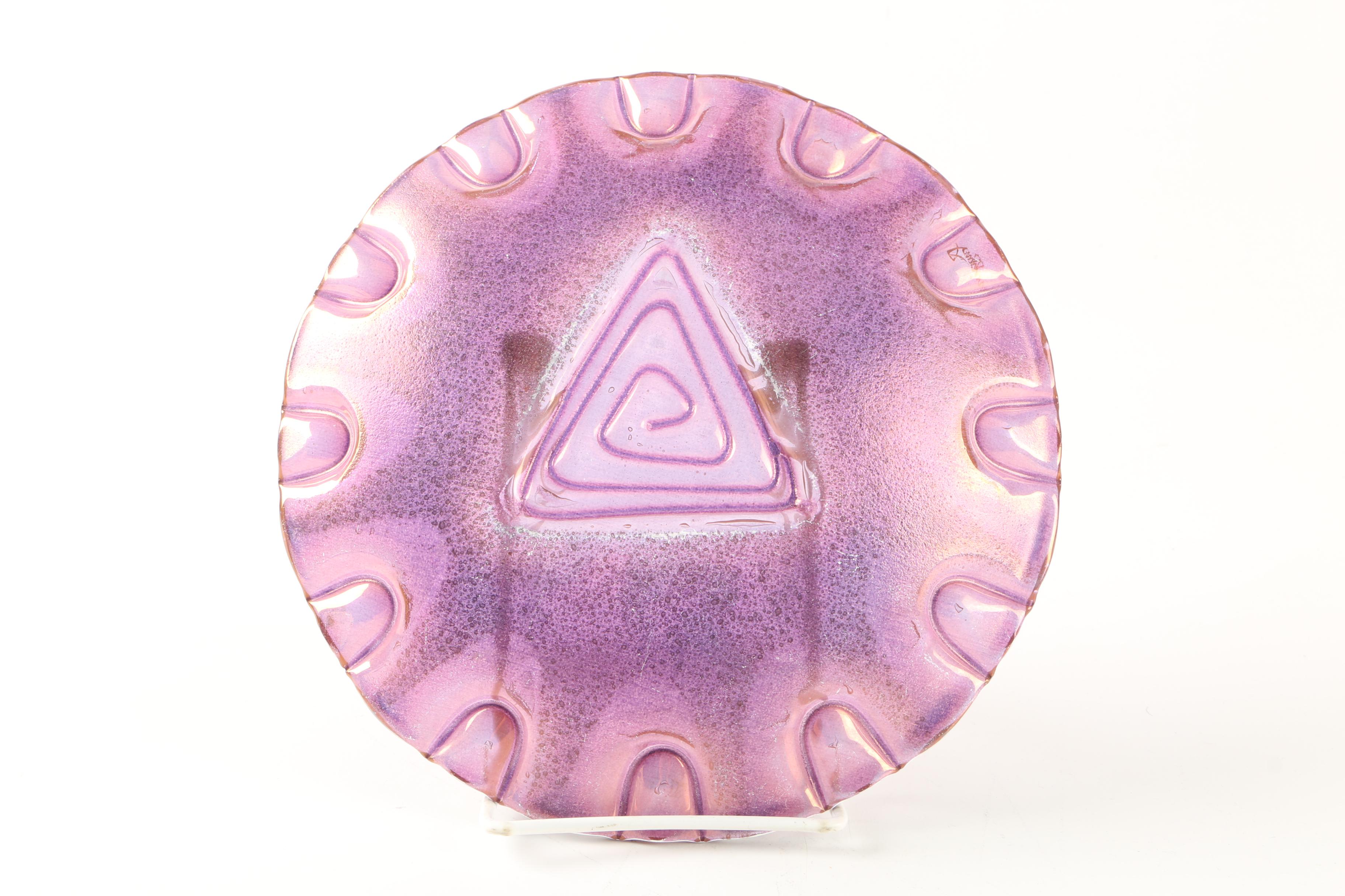 Higgins Glass Ash Receivers and Glass Decorative Plate