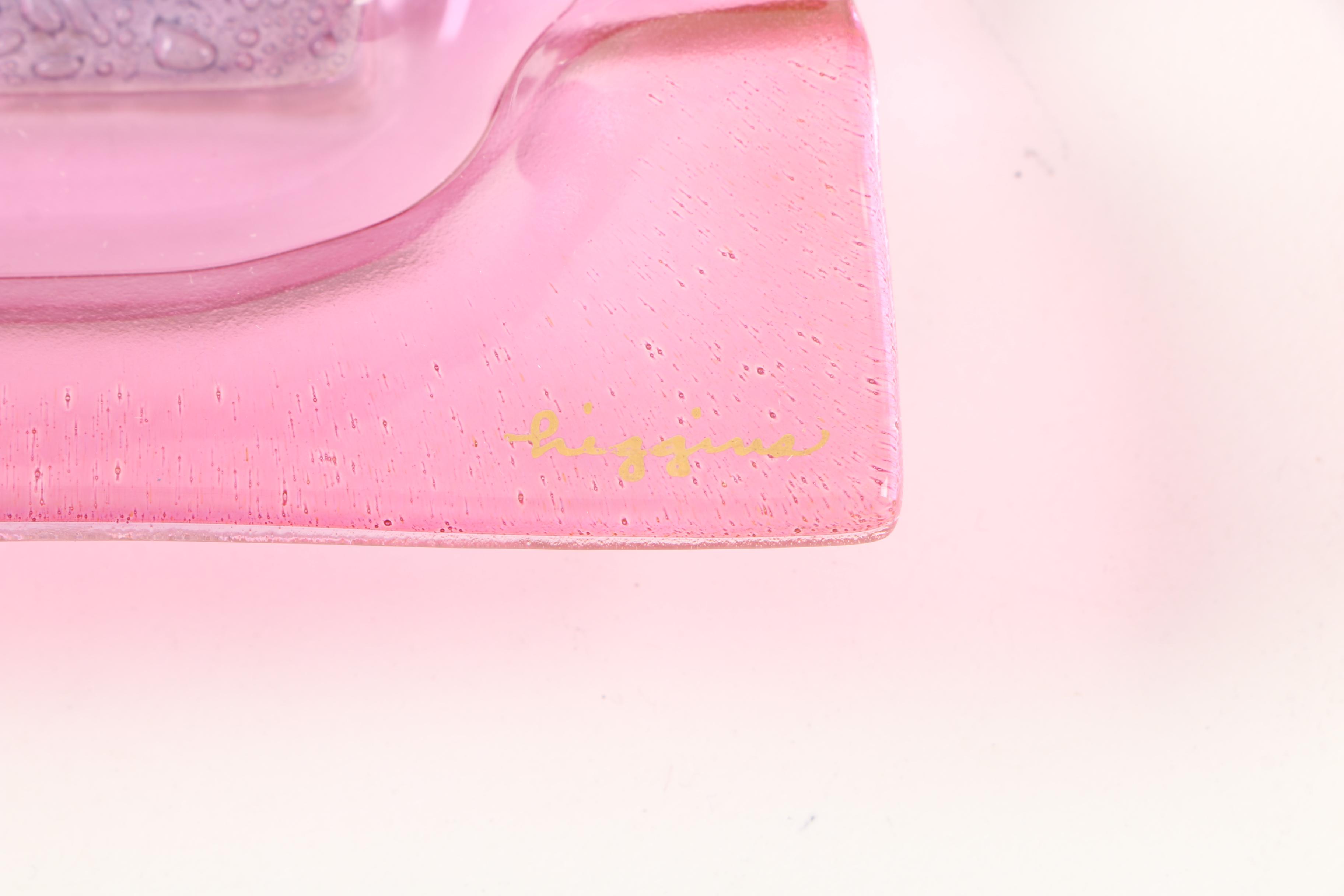 Higgins Glass Ash Receivers and Glass Decorative Plate