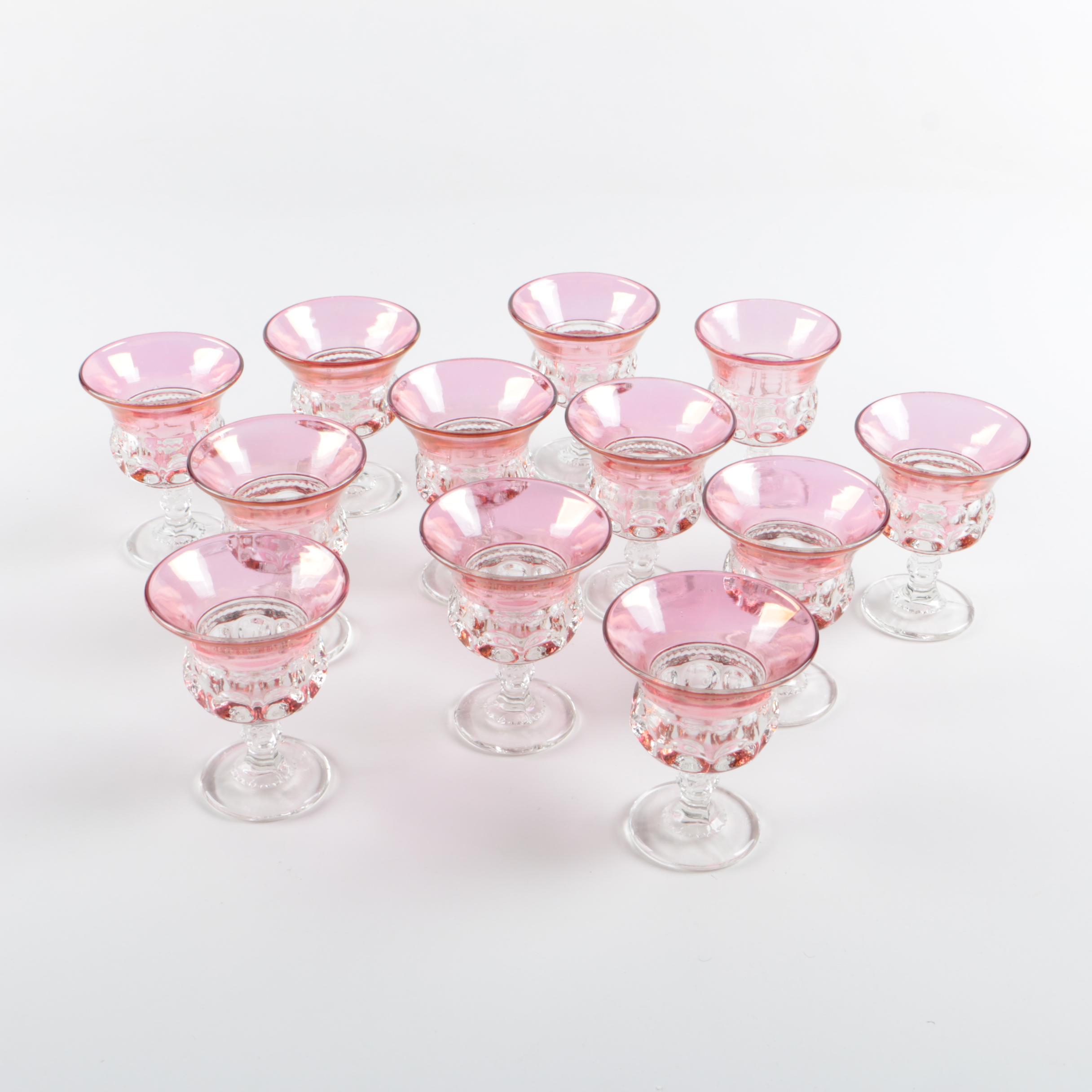 Pink Thumbprint Cordial Glasses