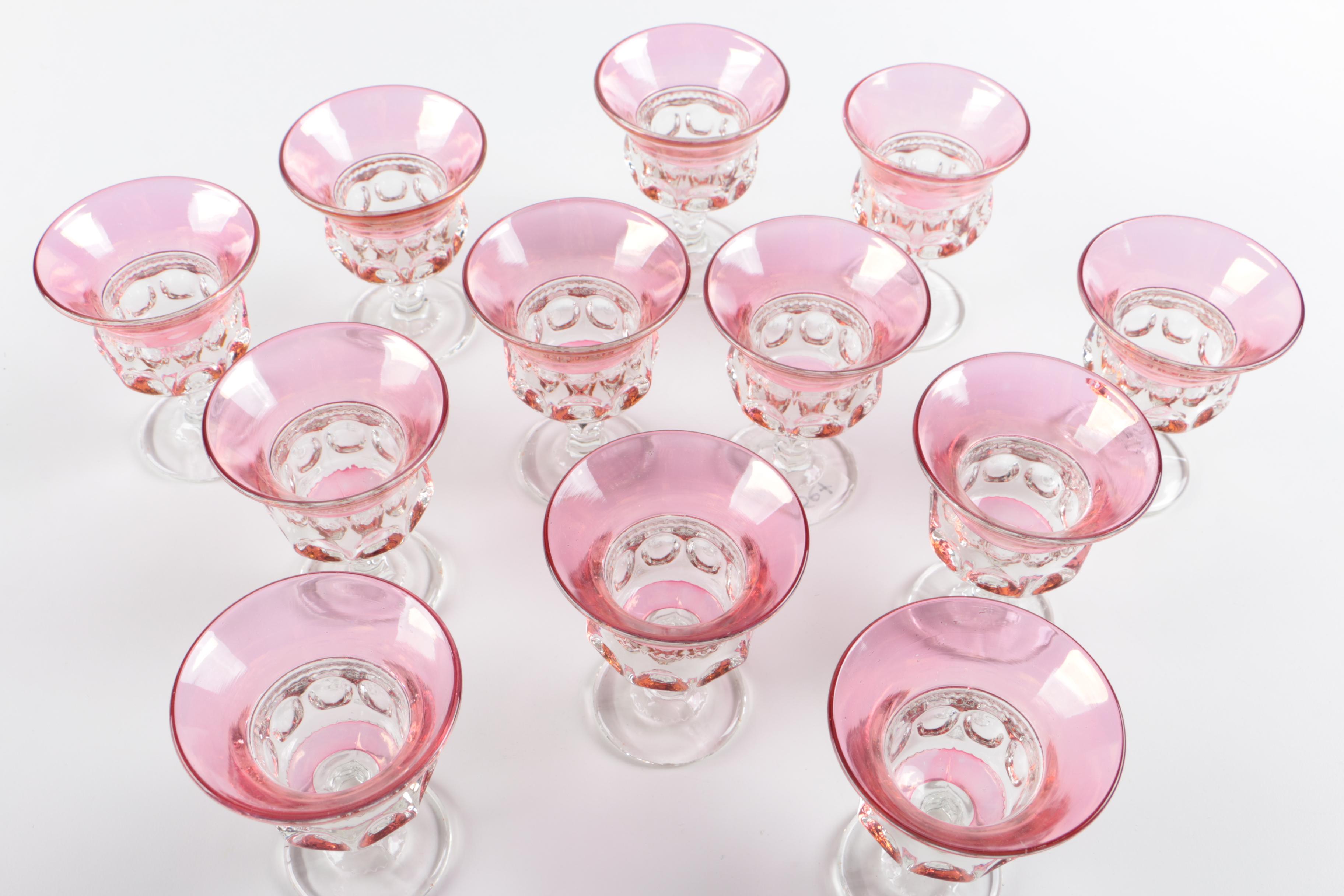 Pink Thumbprint Cordial Glasses