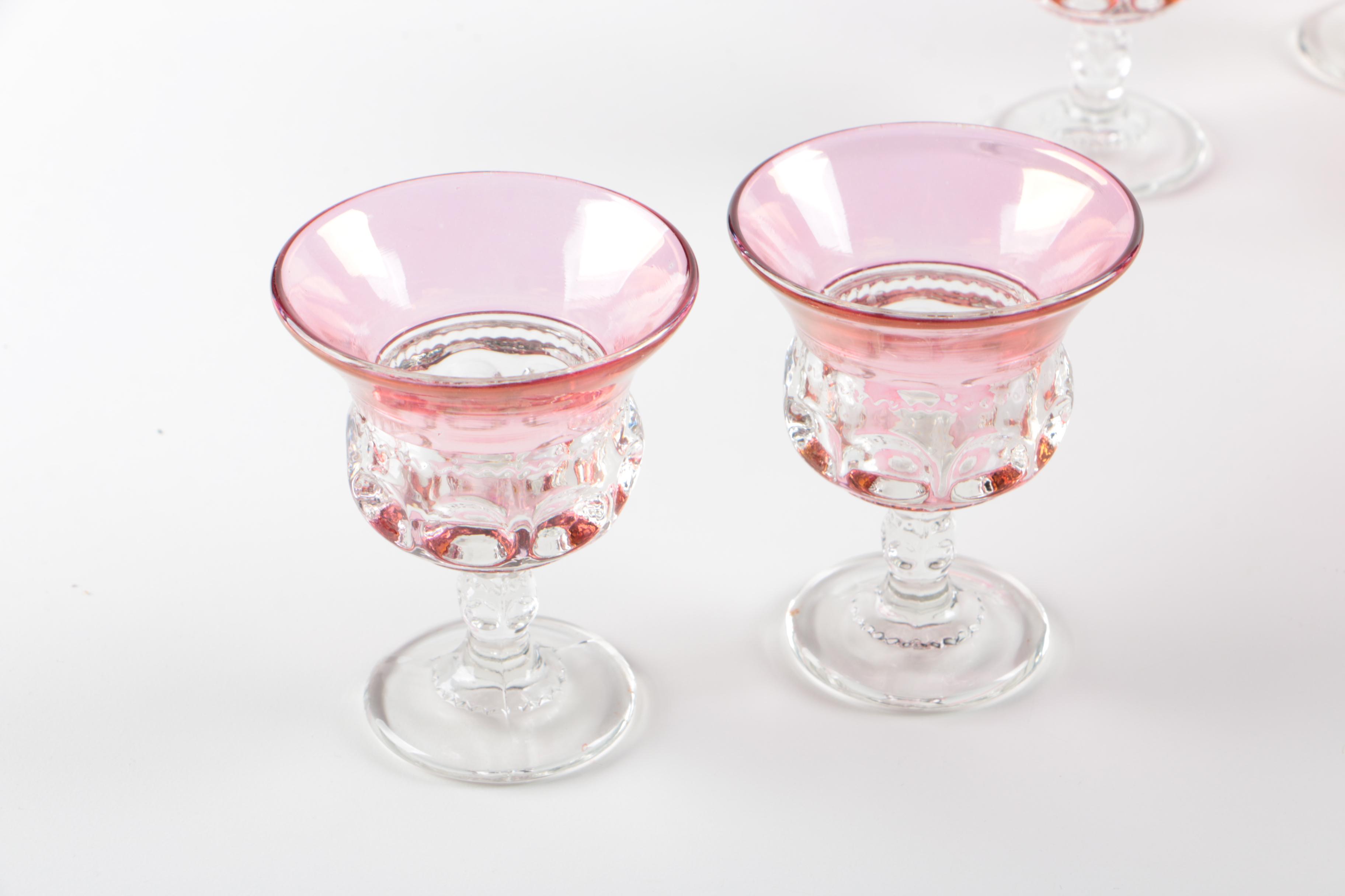 Pink Thumbprint Cordial Glasses
