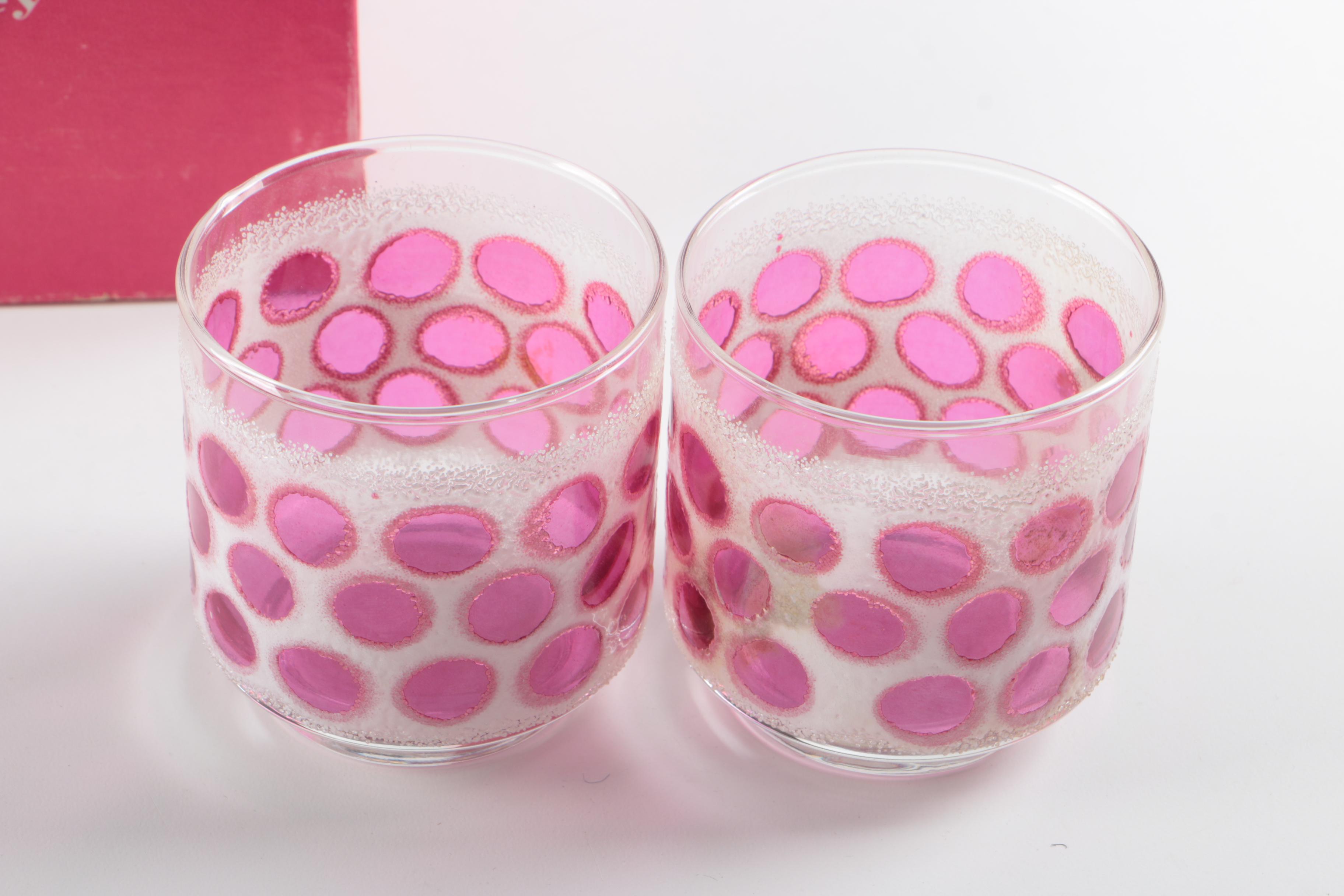 Vintage "Concord" by Libbey Frosted Cranberry Glasses