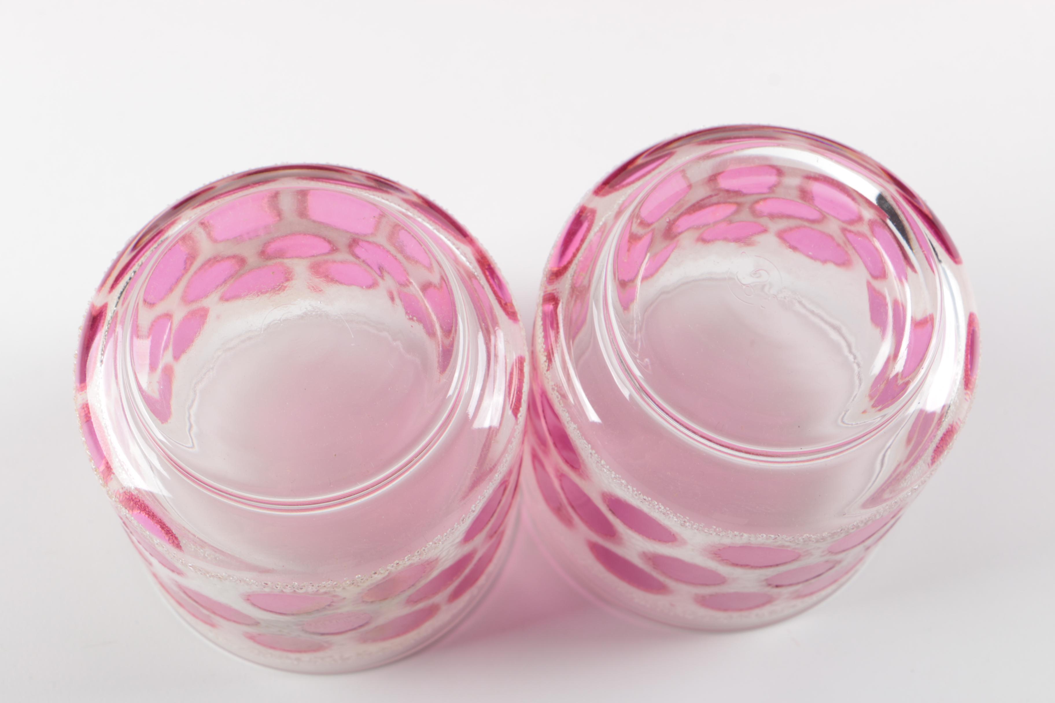 Vintage "Concord" by Libbey Frosted Cranberry Glasses