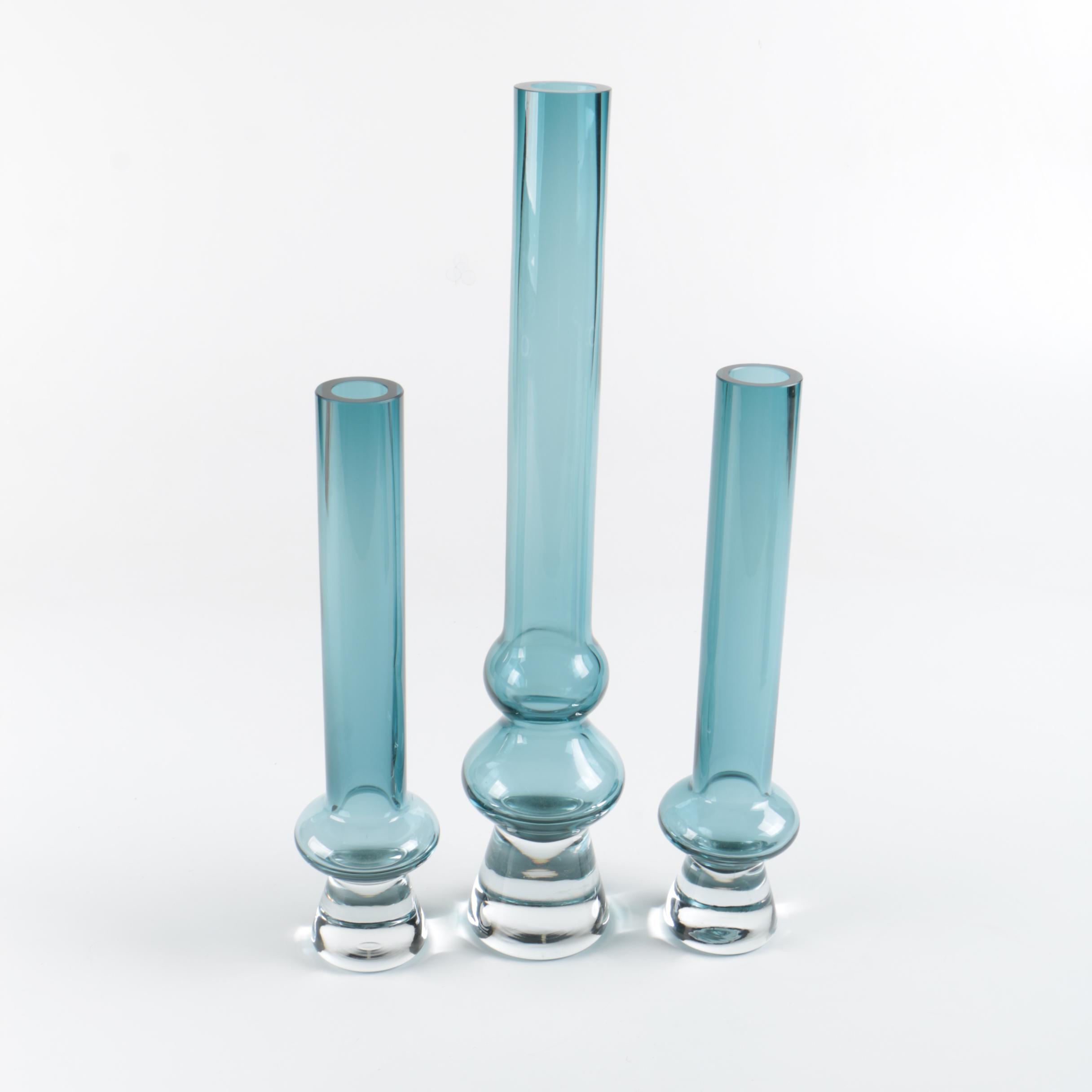 Marquis by Waterford "Samba" Blue Crystal Bud Vases