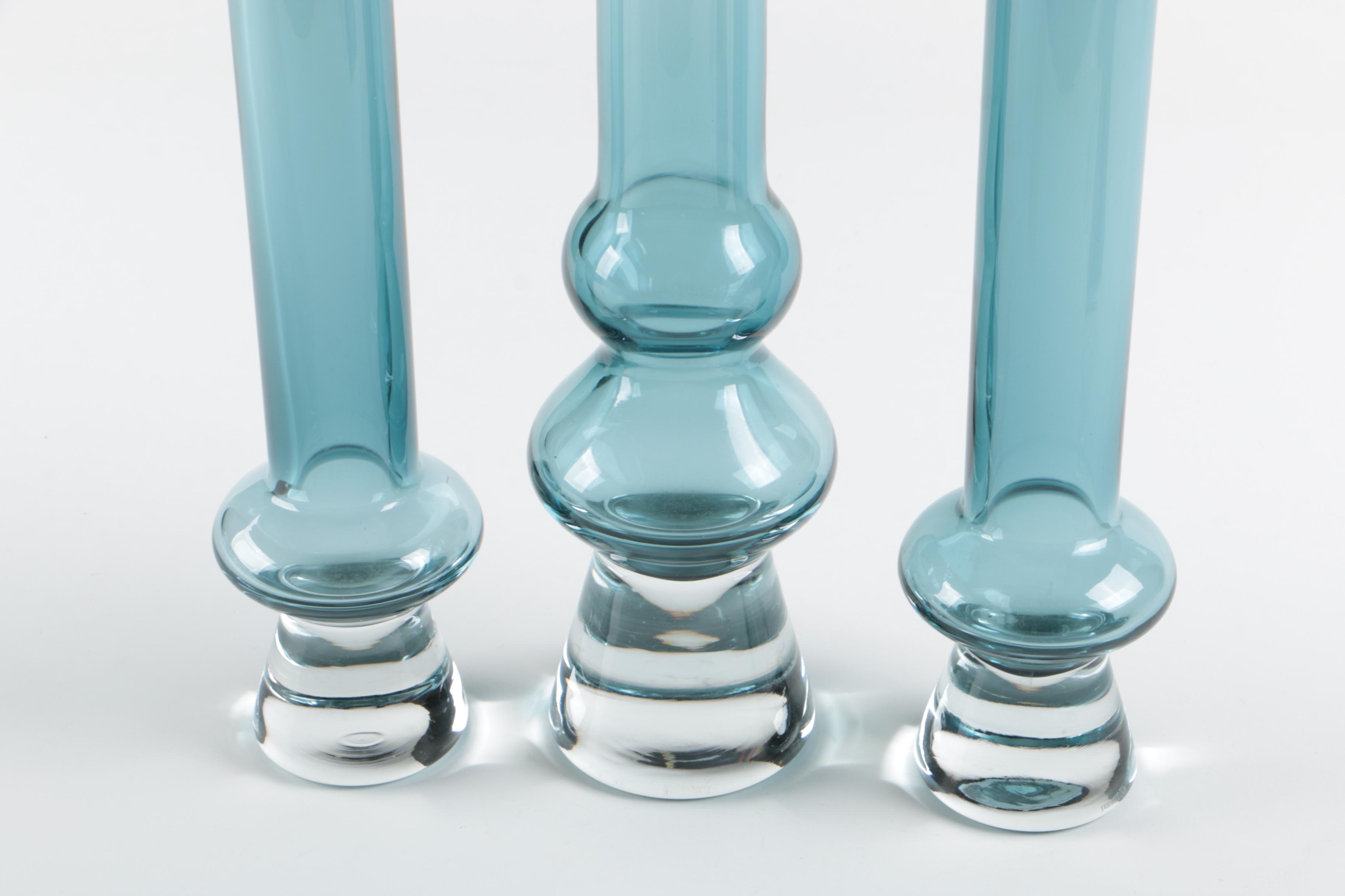 Marquis by Waterford "Samba" Blue Crystal Bud Vases