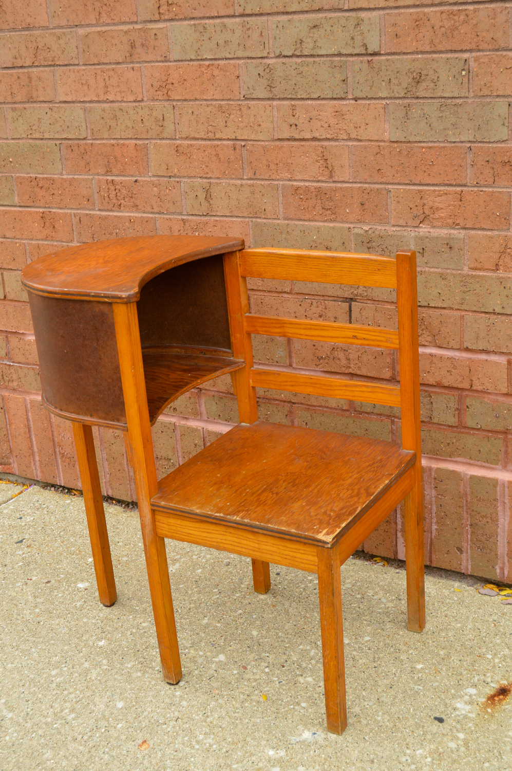 Vintage Mid-Century Oak Gossip Table