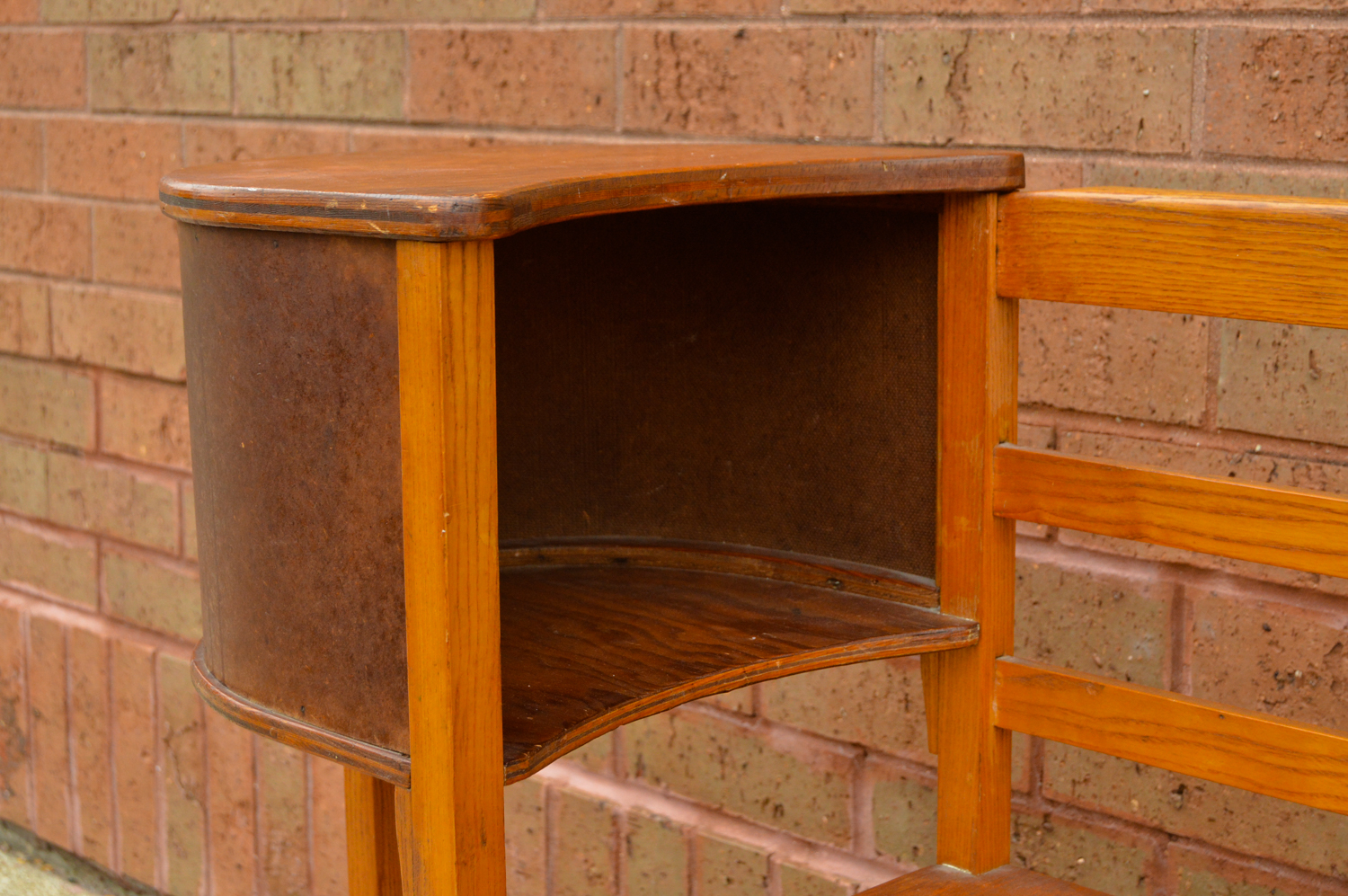 Vintage Mid-Century Oak Gossip Table