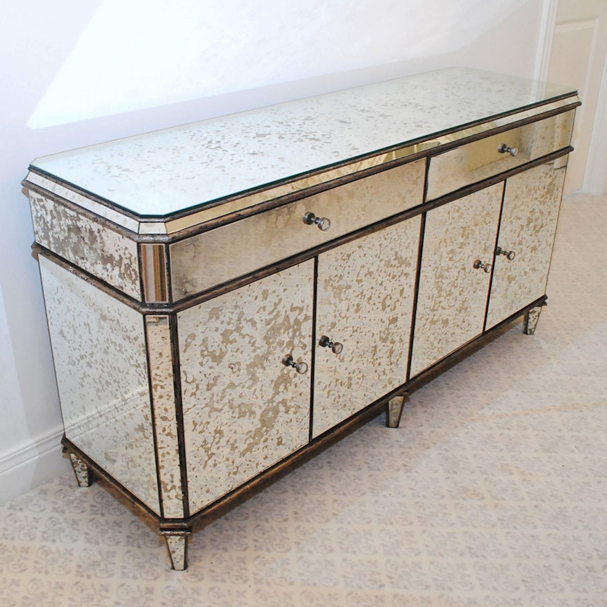 Modern Mirrored Credenza by Currey & Company