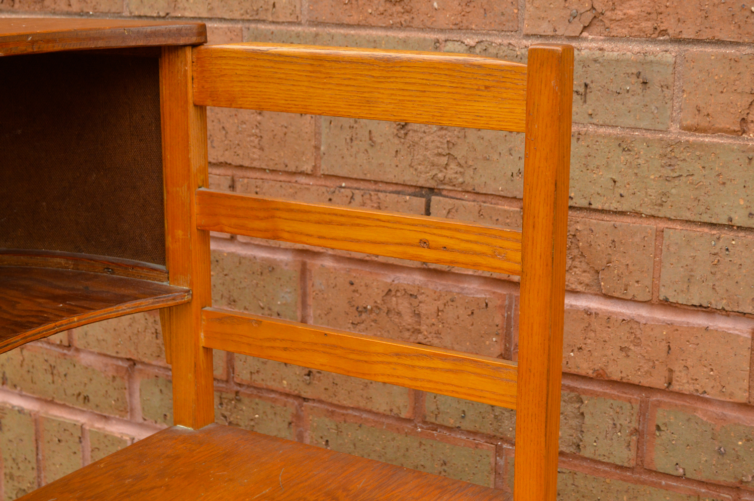 Vintage Mid-Century Oak Gossip Table
