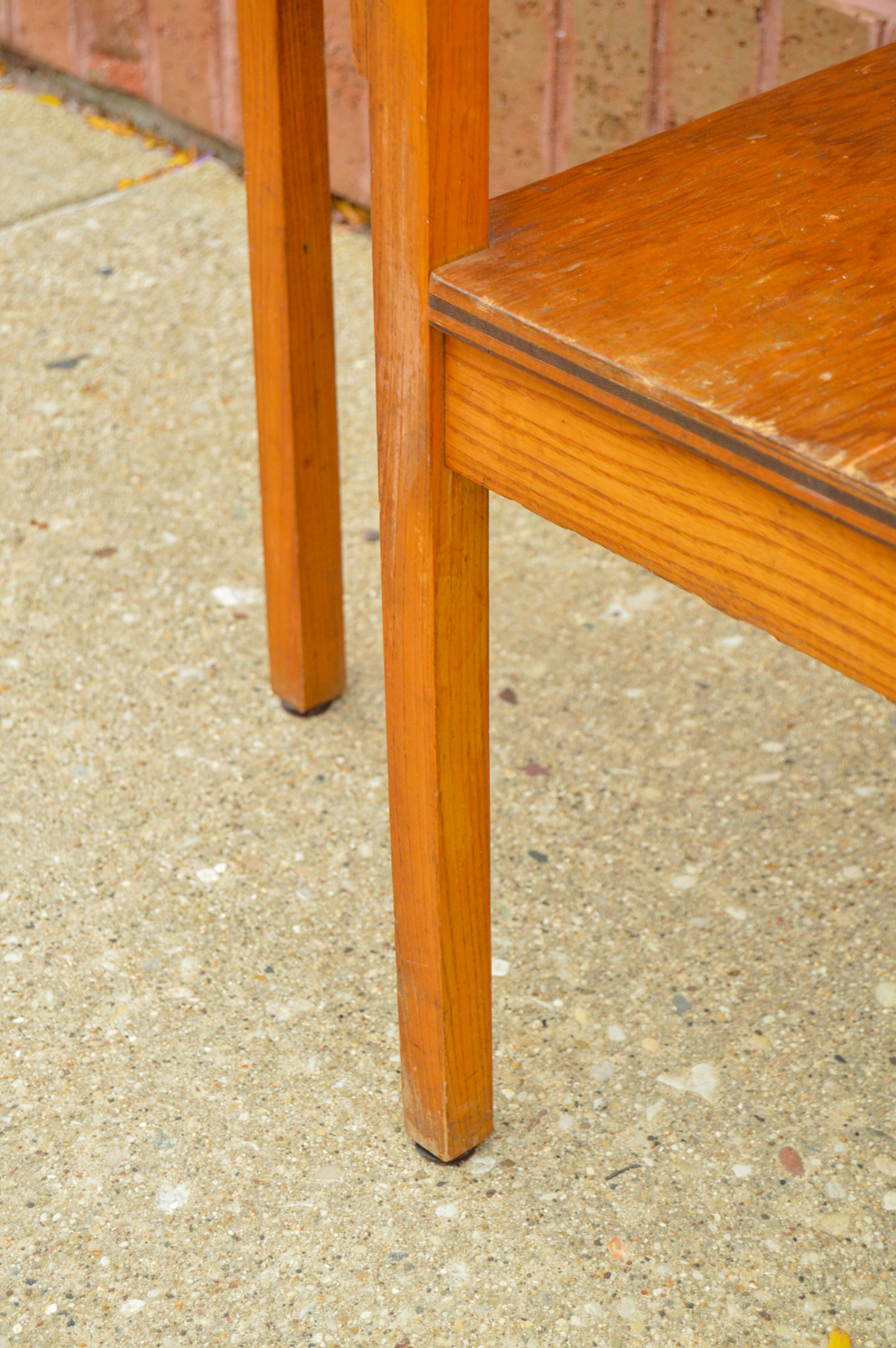 Vintage Mid-Century Oak Gossip Table