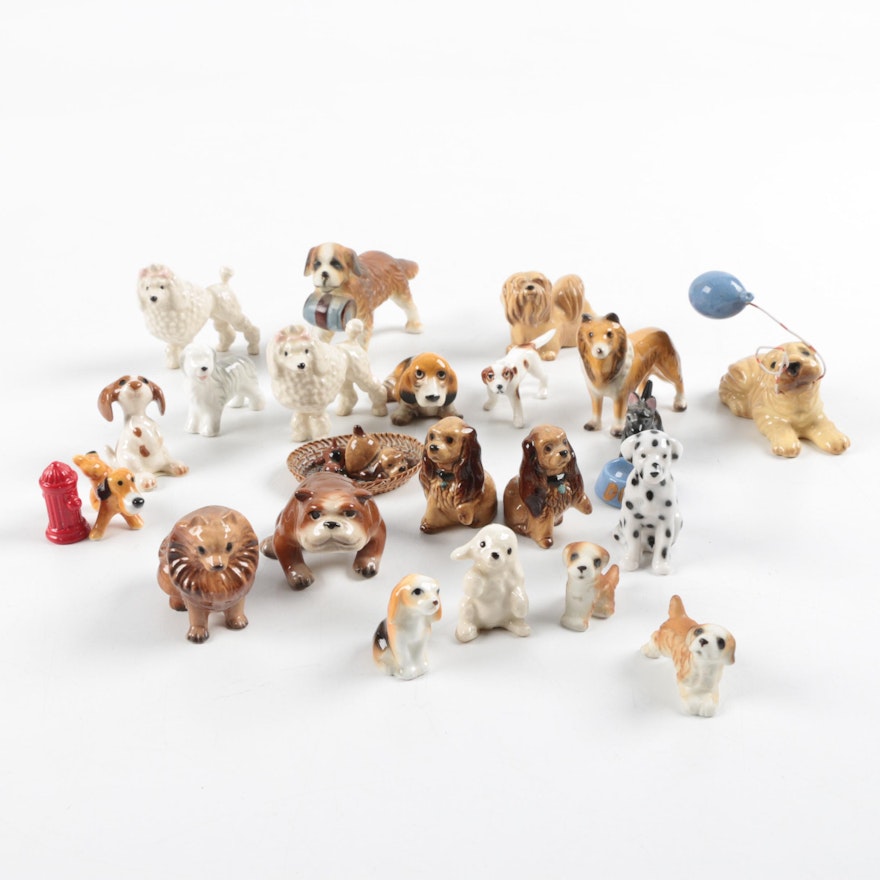 Hagen-Renaker Style Miniature Ceramic Dog Figurines