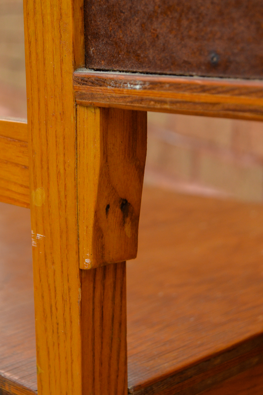 Vintage Mid-Century Oak Gossip Table
