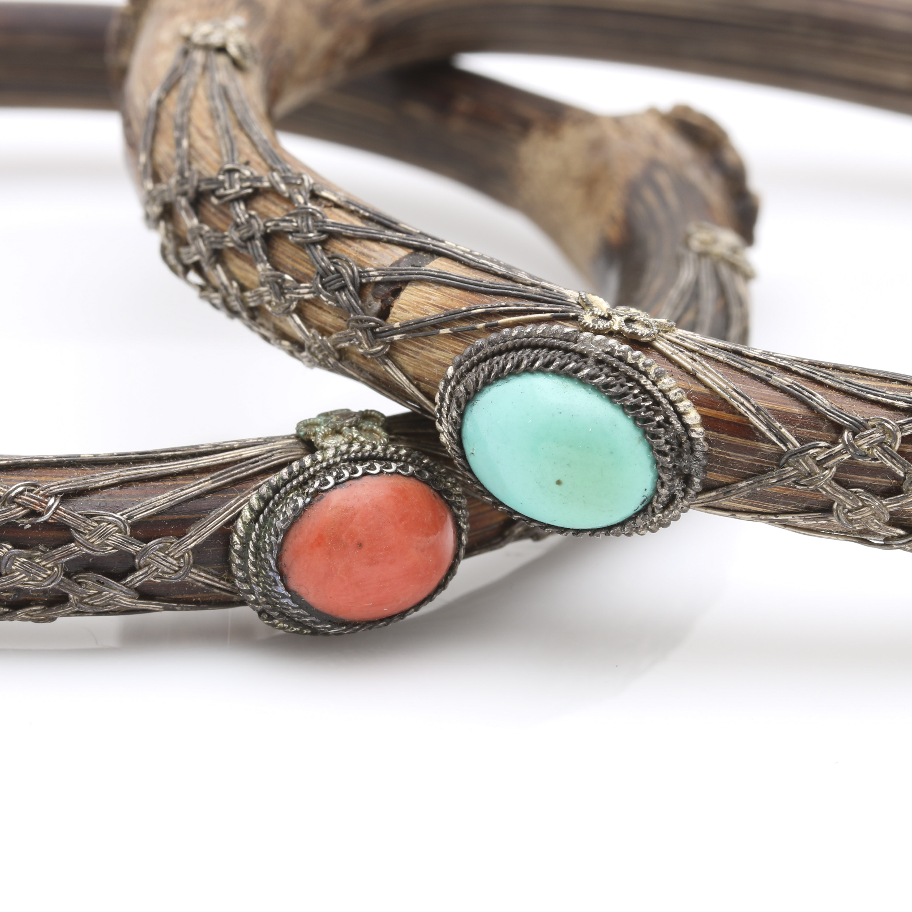 Grouping of Bangle Bracelets Including Sterling Silver and Stone Accents