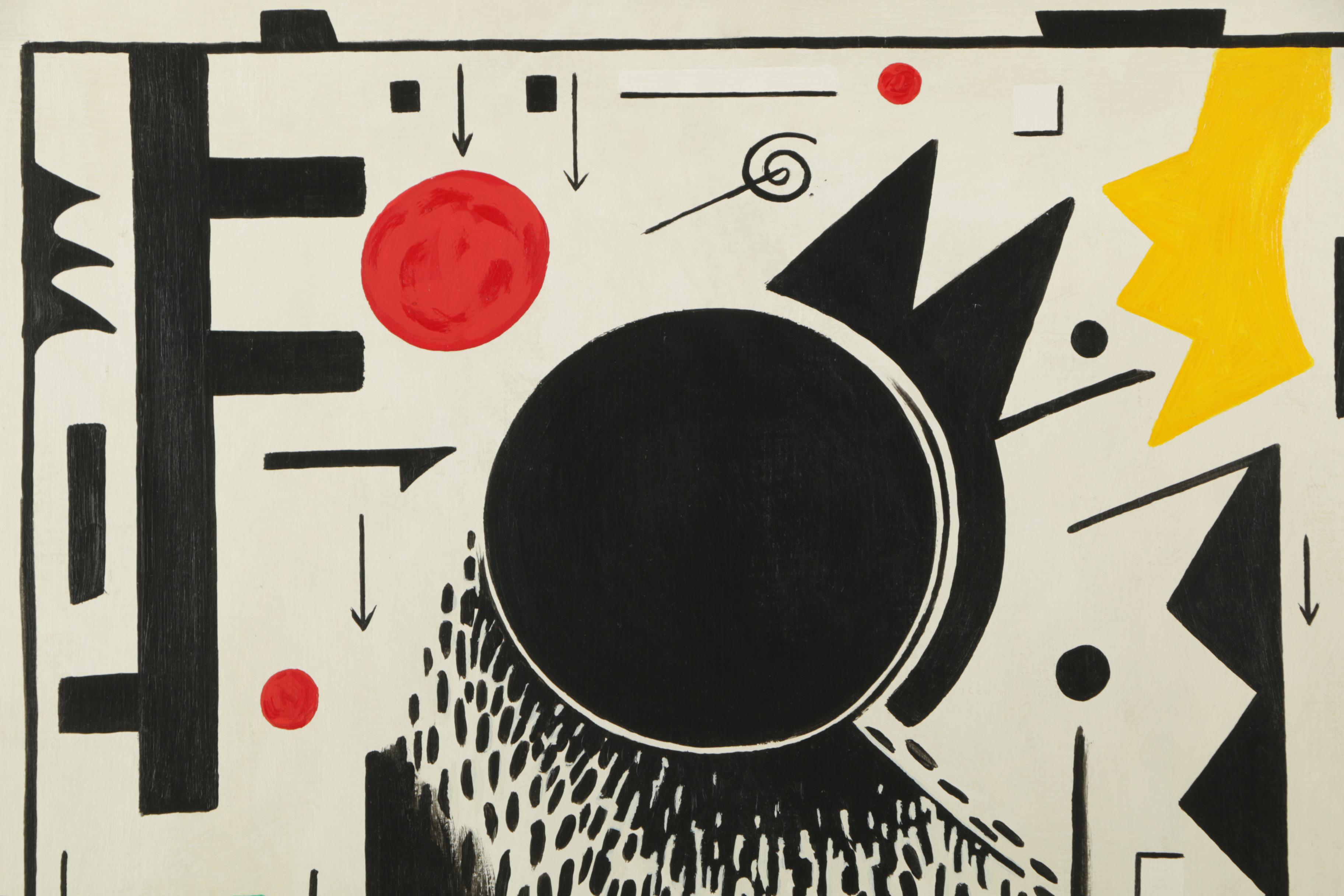 Bill Schiffer Acrylic Painting of Geometric Forms