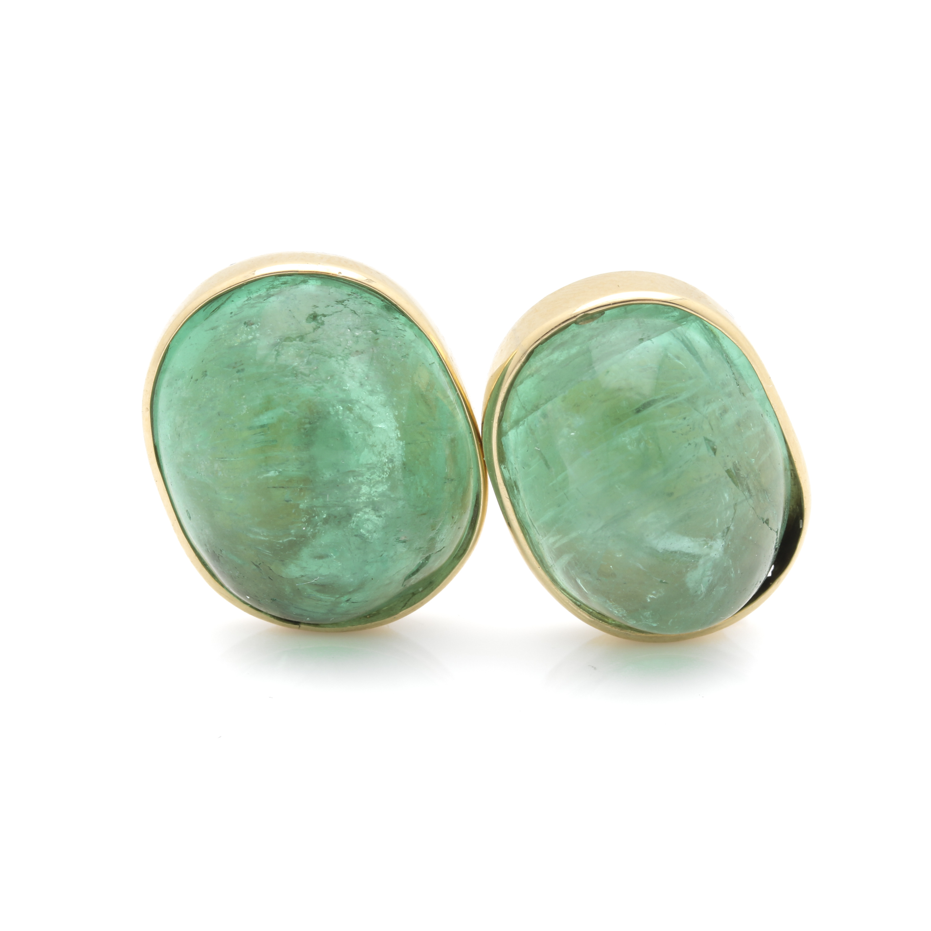 14K Yellow Gold 24.34 CTW Emerald Earrings