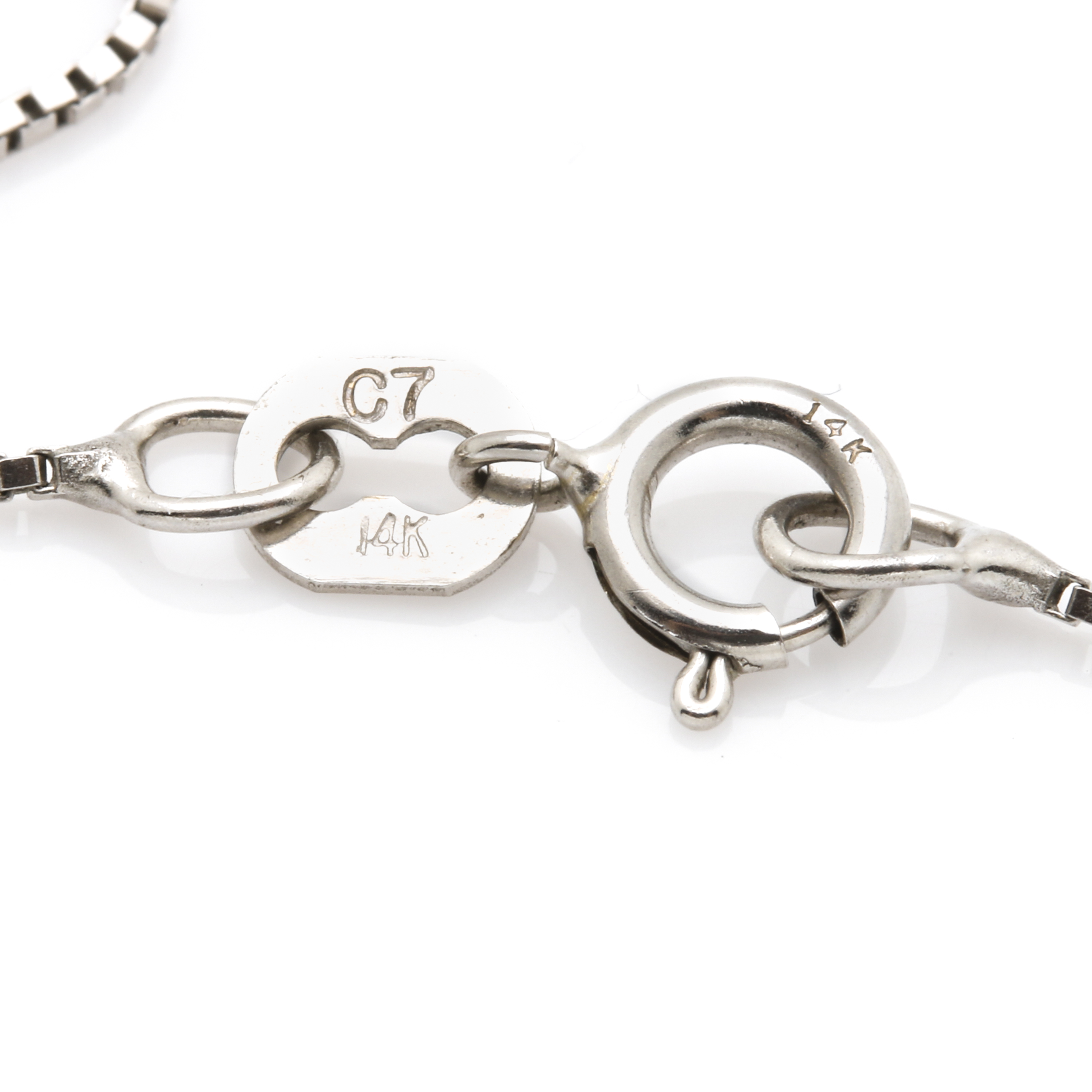 14K White Gold Necklace and 18K Diamond Cross Pendant