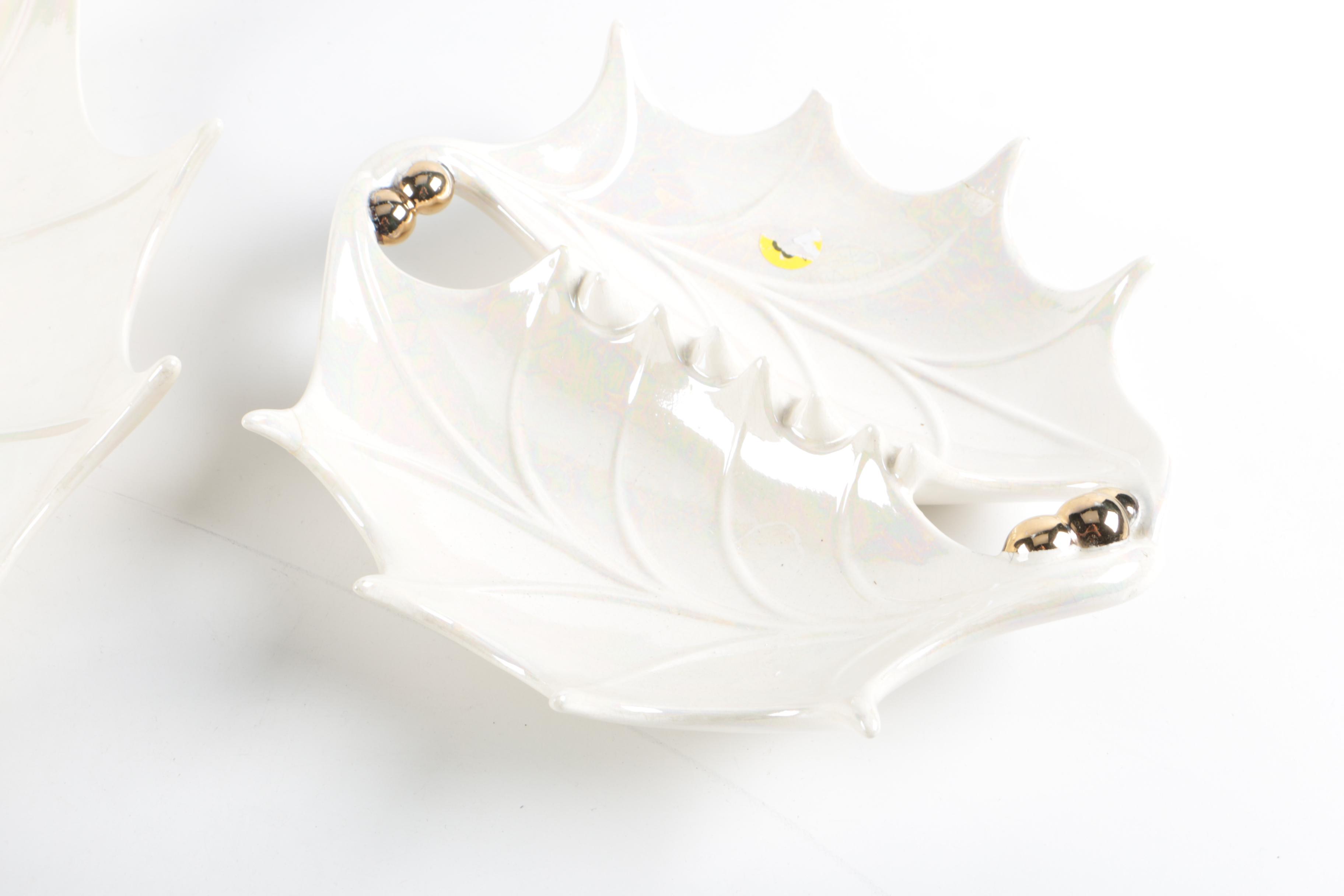 Assortment of White Luster Holiday Dishes