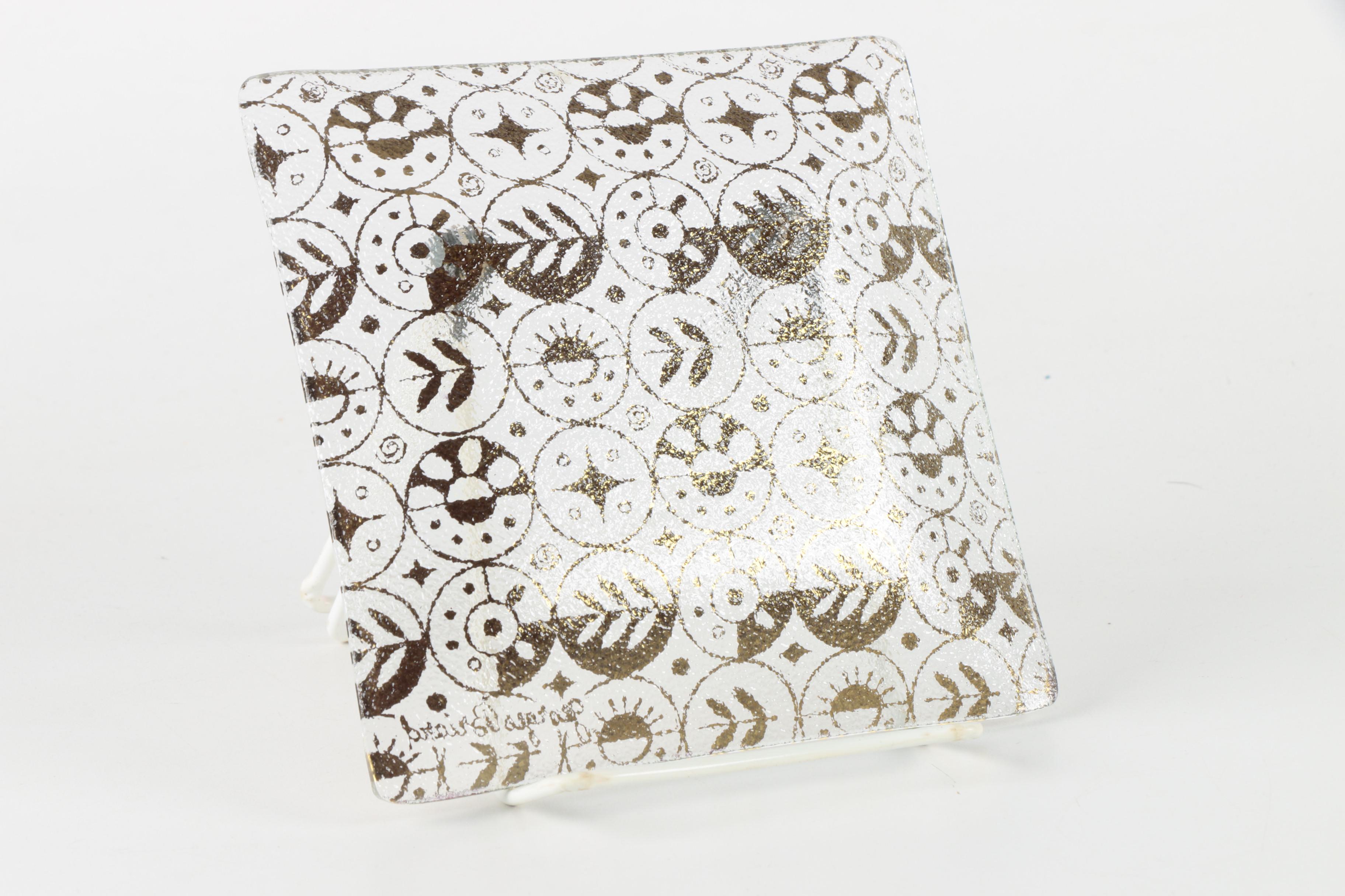 Vintage Georges Briard "Forbidden Fruit" Glass Plates