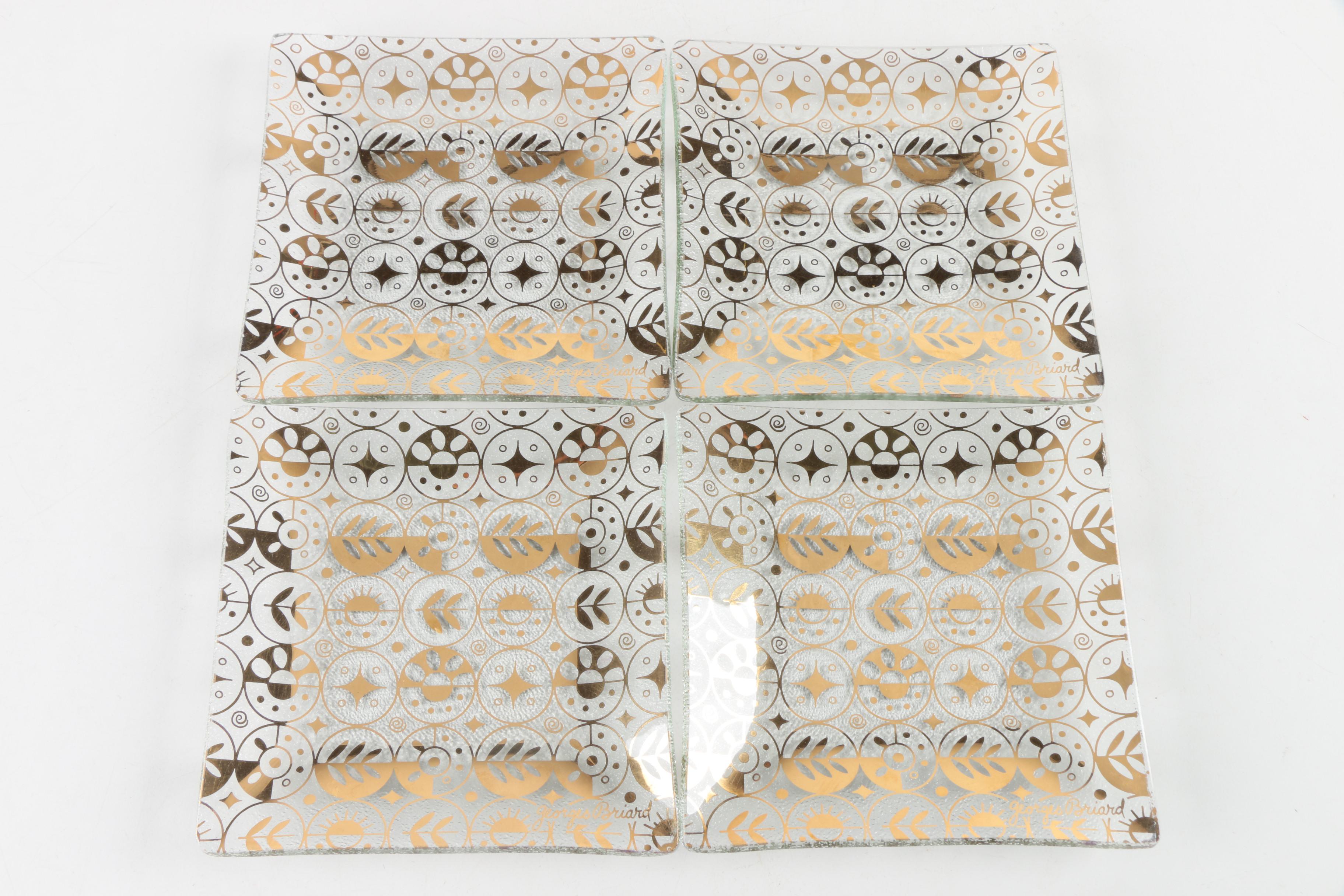 Vintage Georges Briard "Forbidden Fruit" Glass Plates