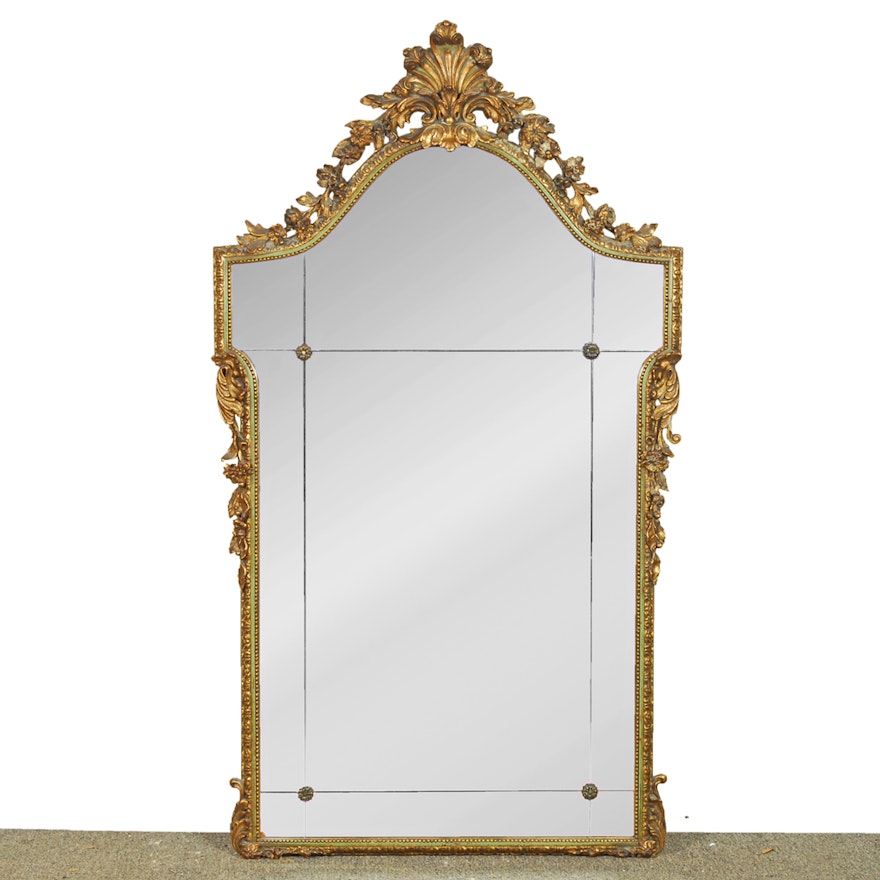 Vintage French Rococo Inspired Wall Mirror
