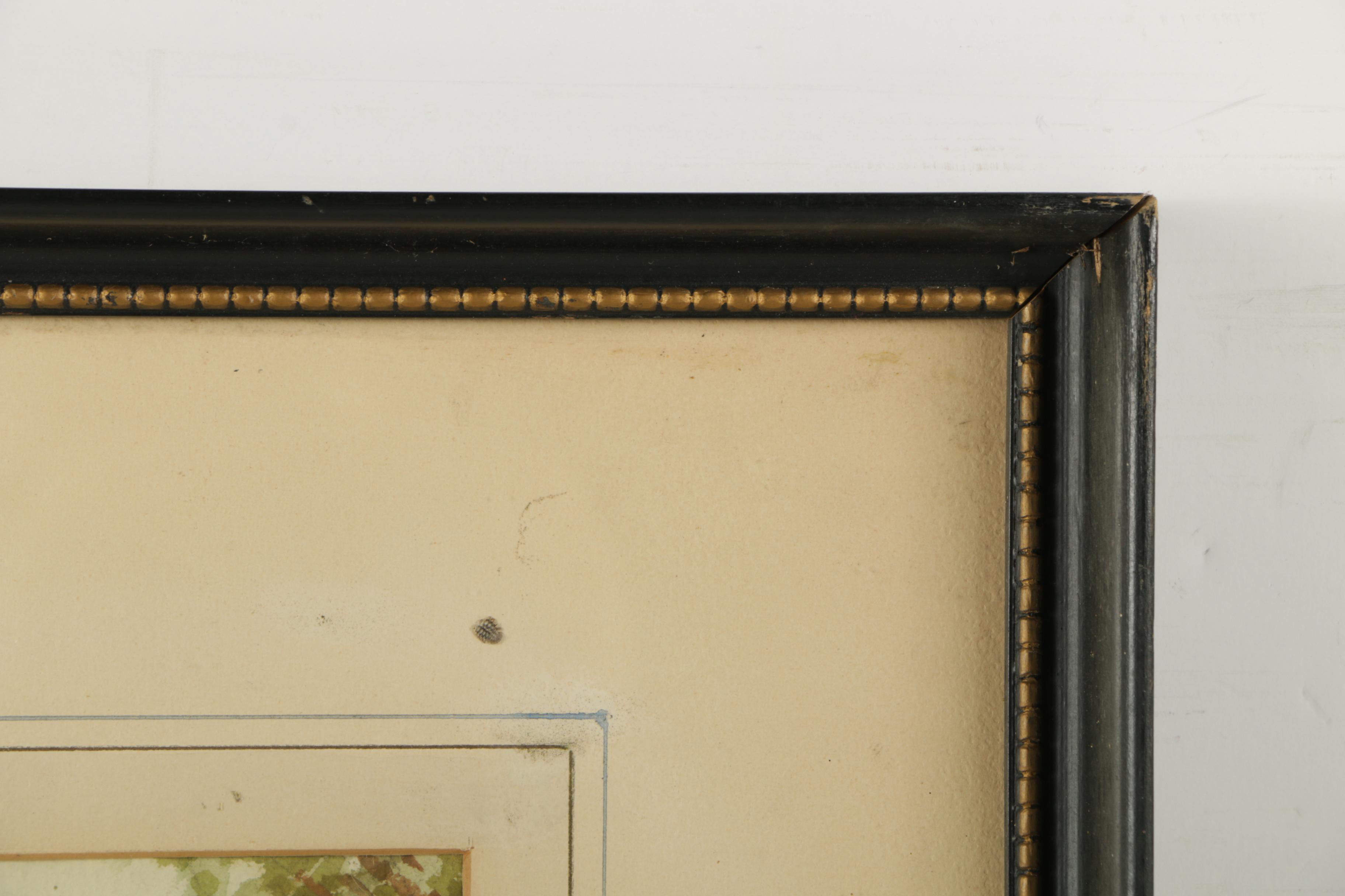 Watercolor Painting on Paper of Creek Scene