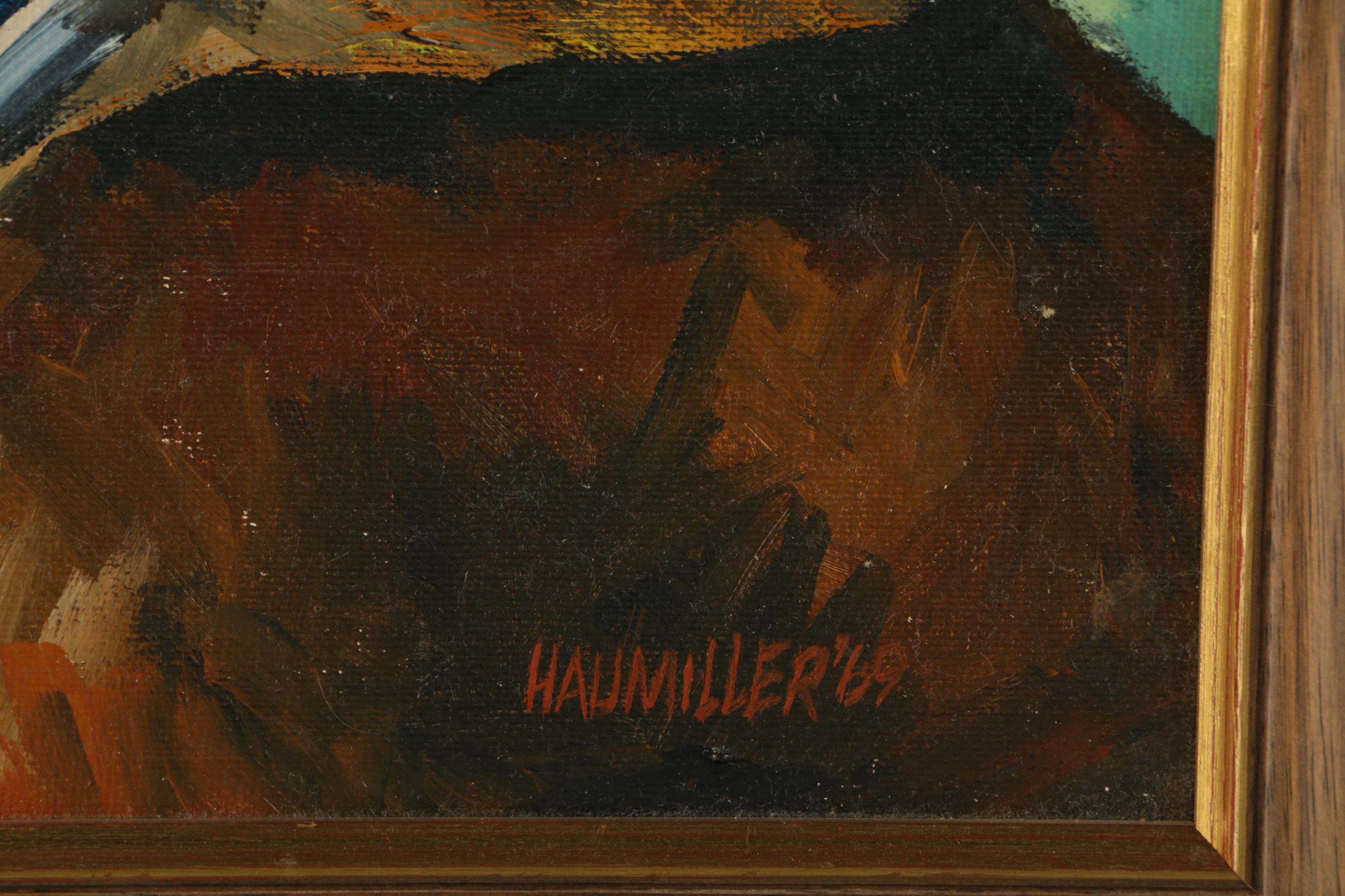 Haumiller Oil Painting on Canvas Board of Fisherman