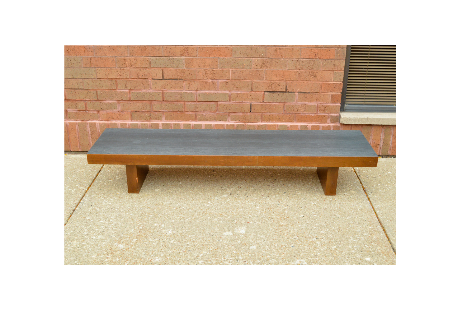 Mid Century Modern Walnut Veneer Bench By Show Pieces