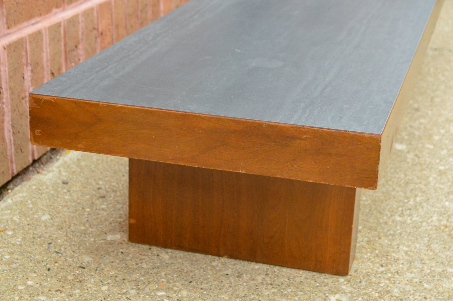 Mid Century Modern Walnut Veneer Bench By Show Pieces