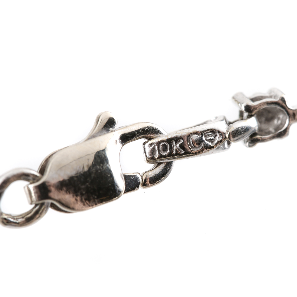 10K White Gold Sapphire and Diamond Bracelet