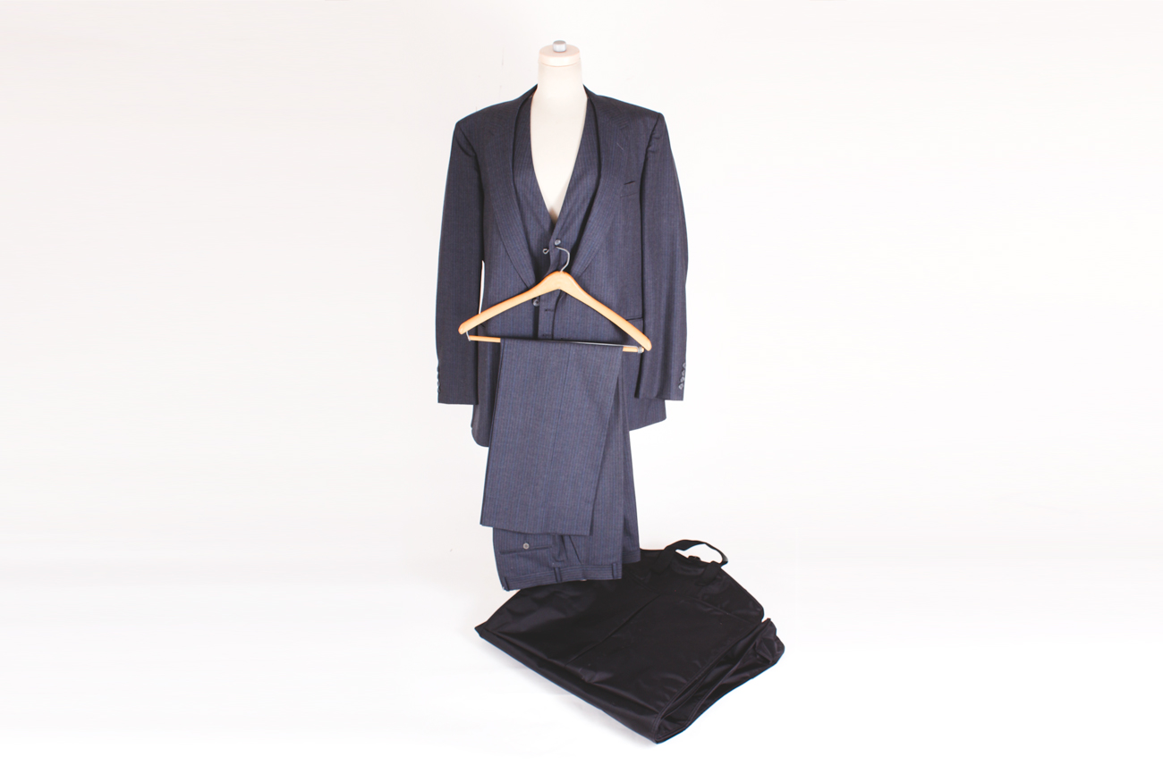 Three Piece Cellini Collection Suit and Garment Bag