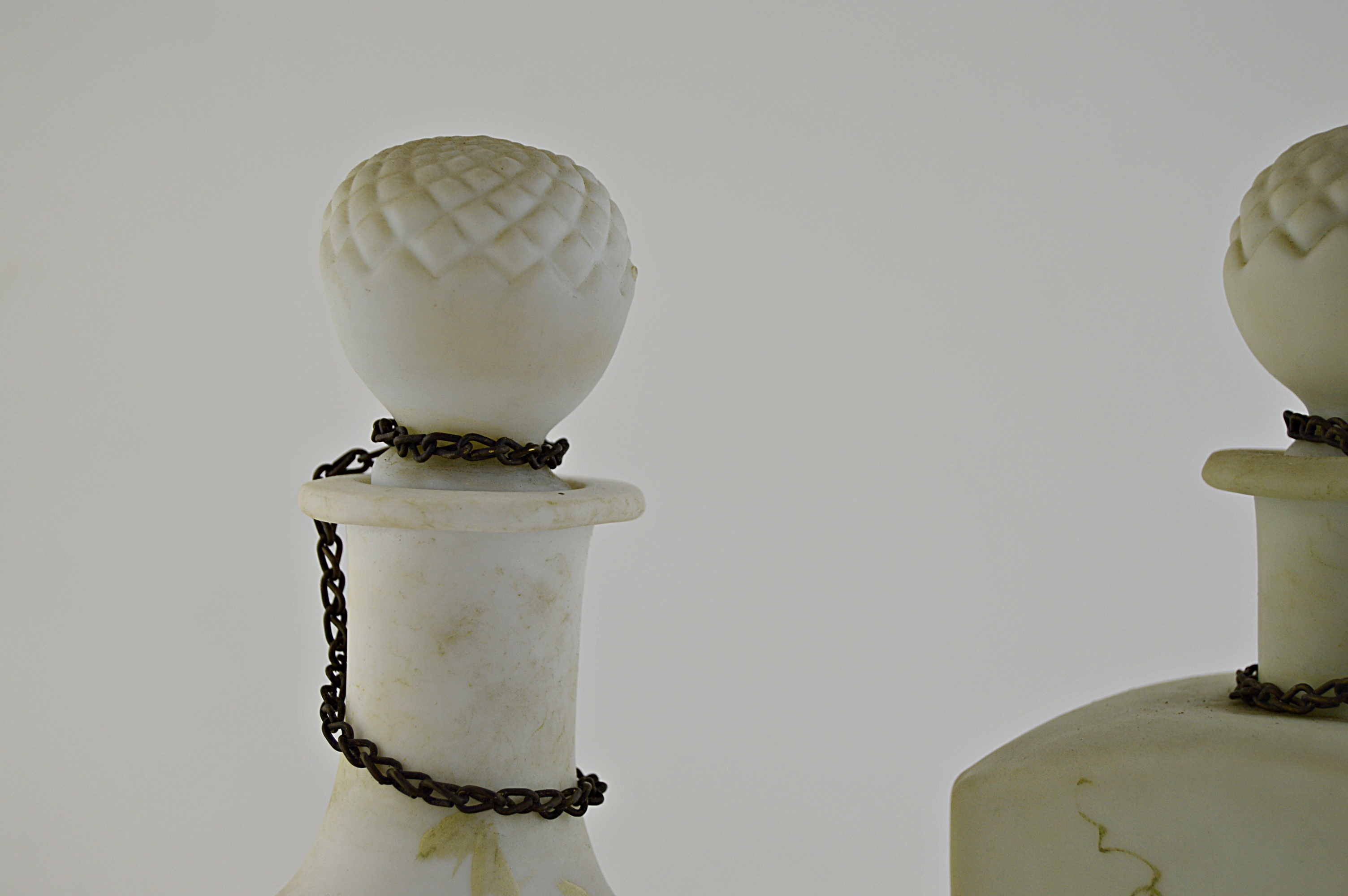 Antique Opaline Art Glass Decanters