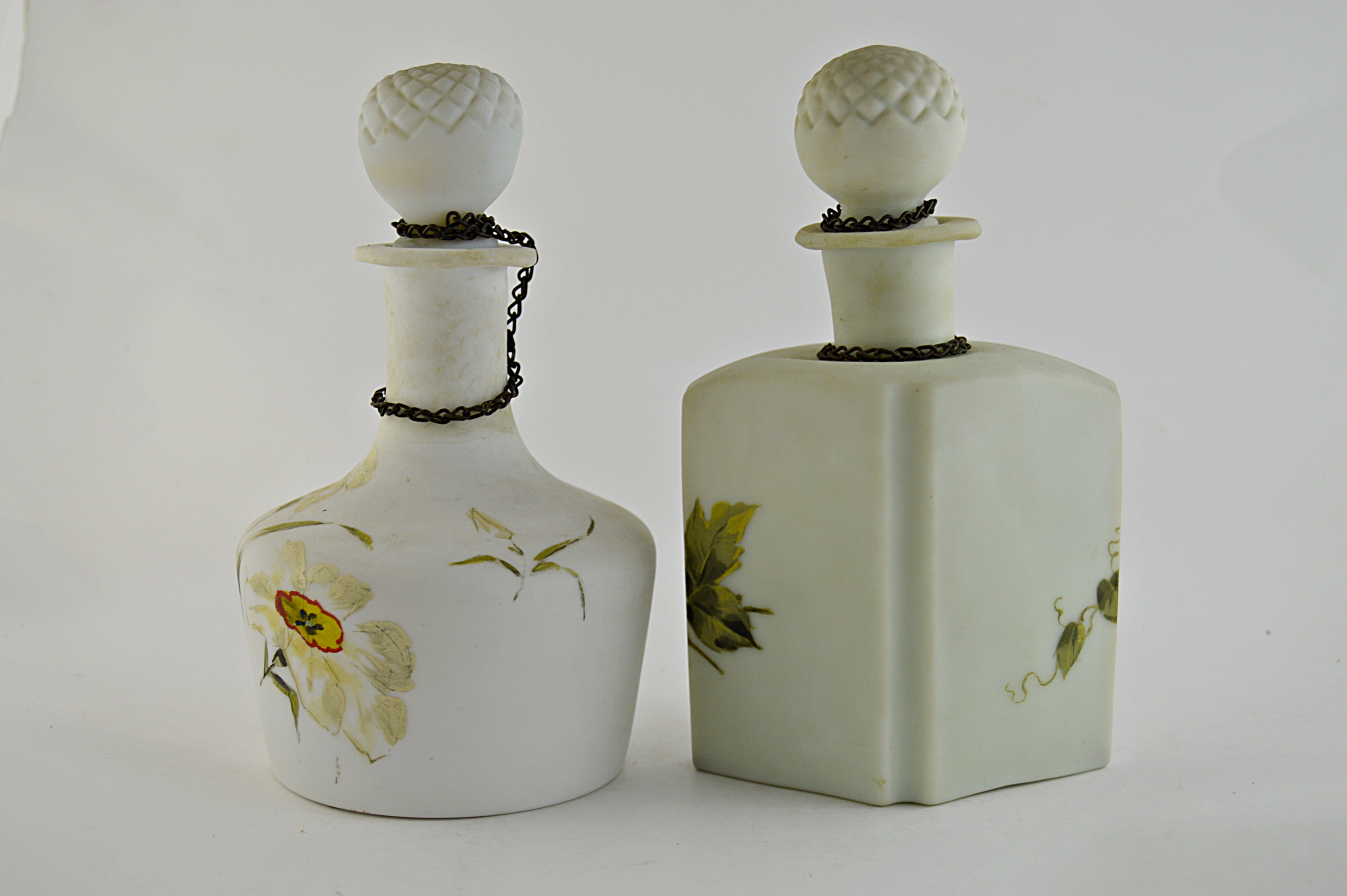 Antique Opaline Art Glass Decanters