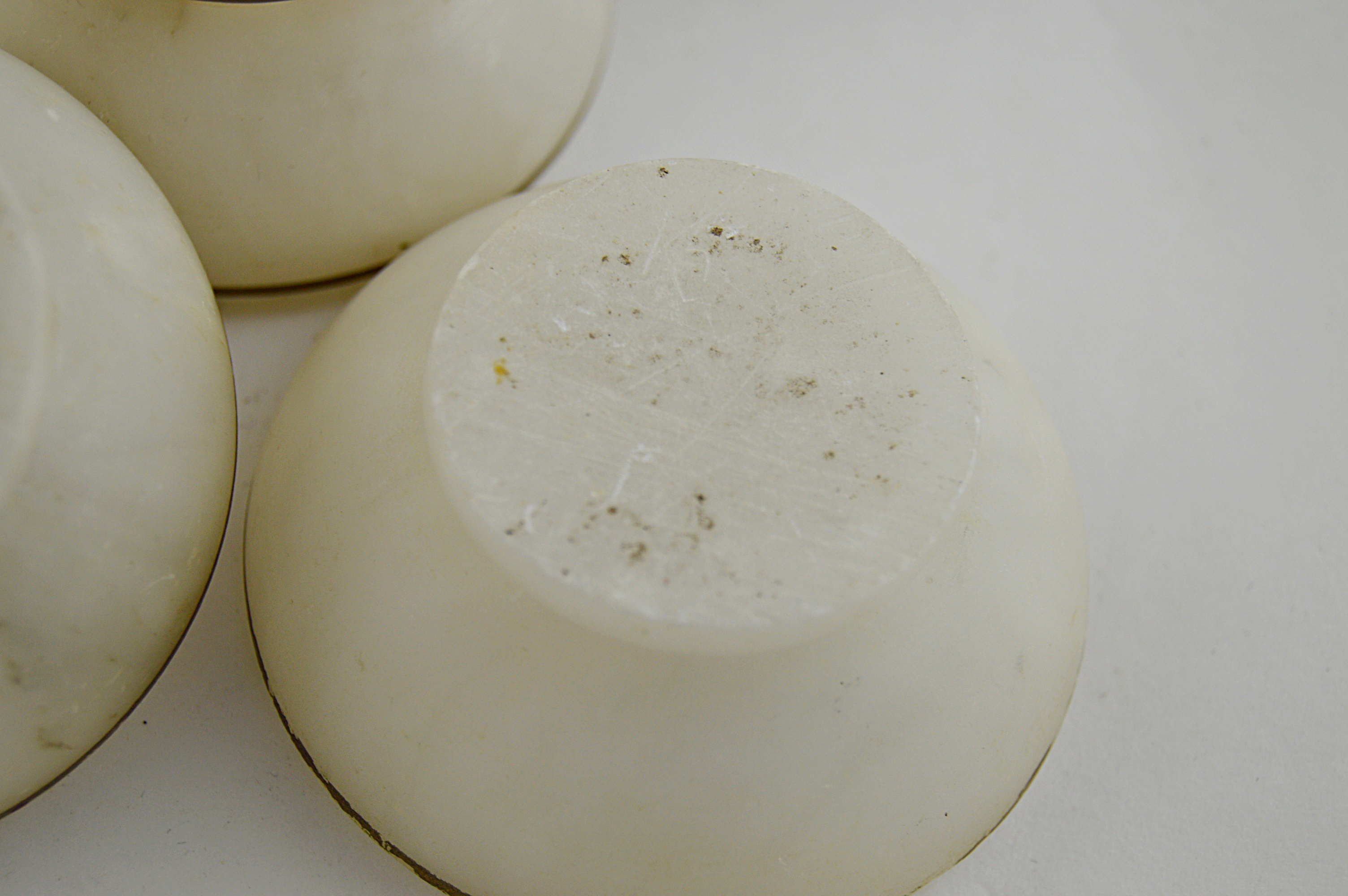 Set of Vintage Hand Painted Onyx Dresser Jars