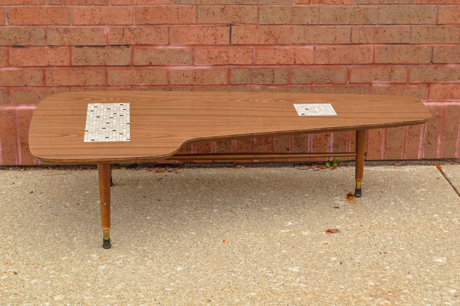 Mid Century Modern Coffee Table with Inset Mosaics