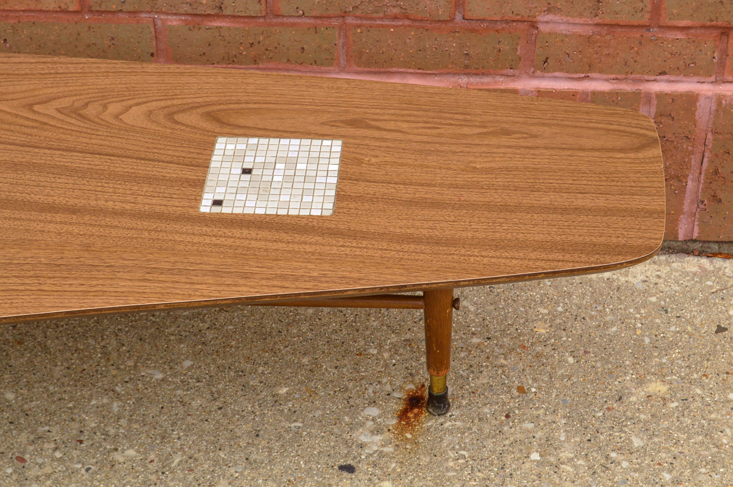 Mid Century Modern Coffee Table with Inset Mosaics