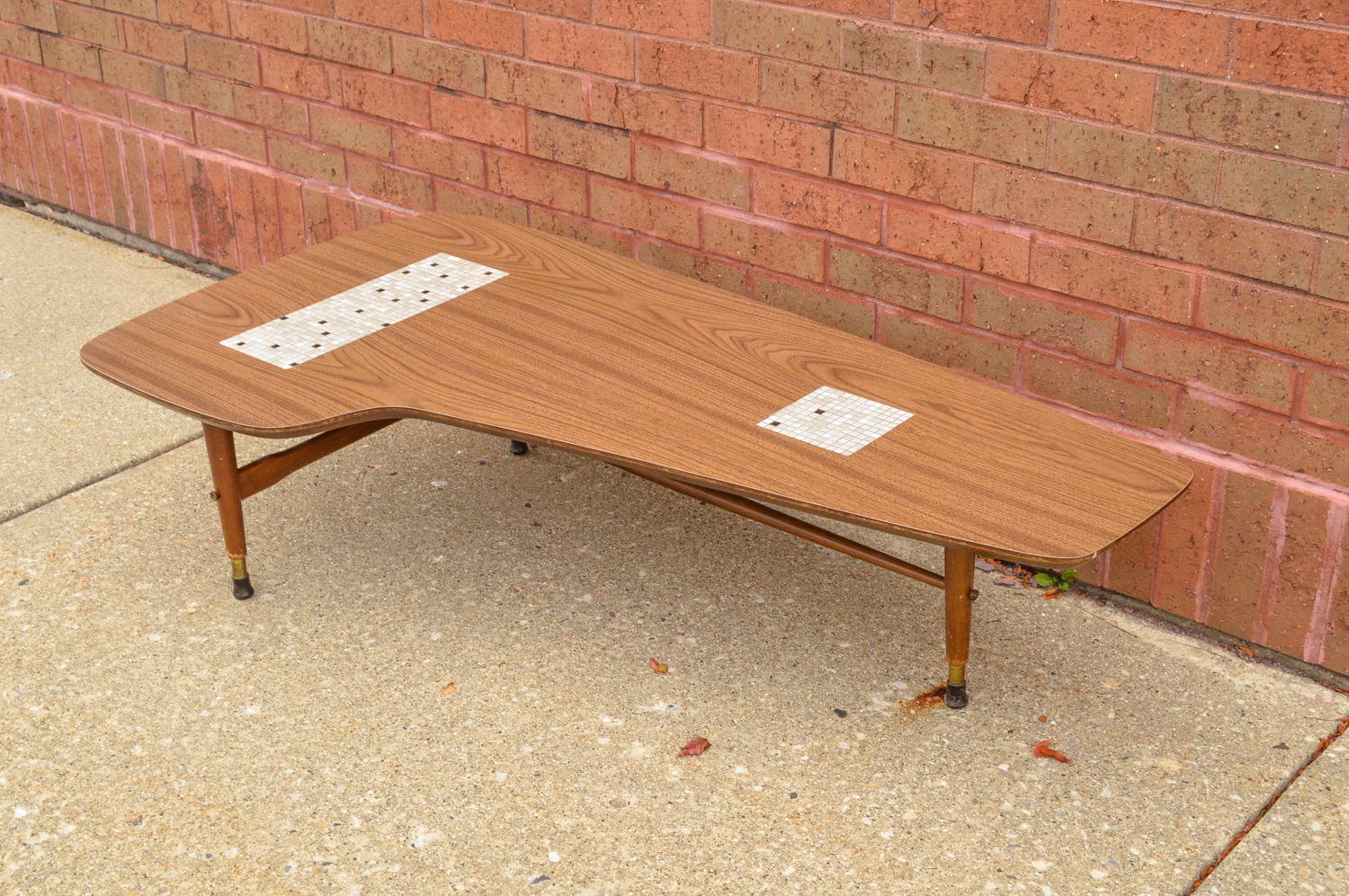 Mid Century Modern Coffee Table with Inset Mosaics