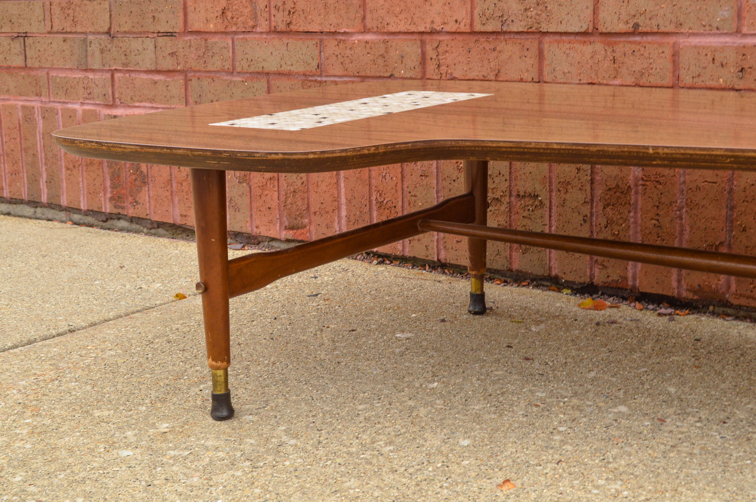 Mid Century Modern Coffee Table with Inset Mosaics