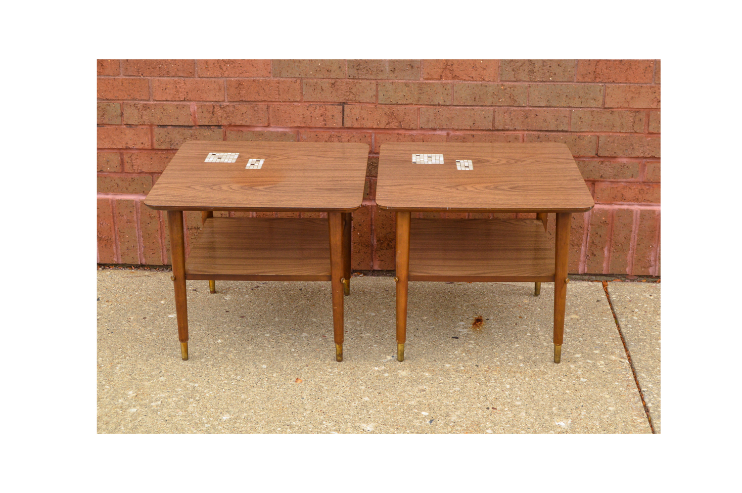 Mid Century Modern Tile Accent End Tables