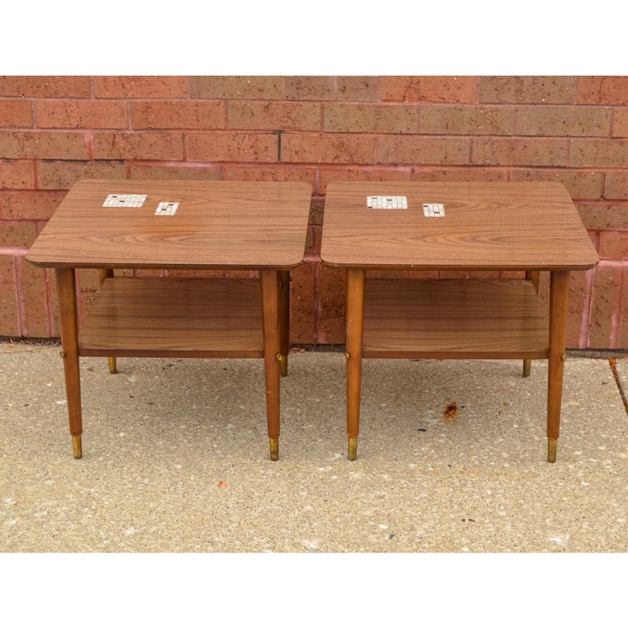 Mid Century Modern Tile Accent End Tables