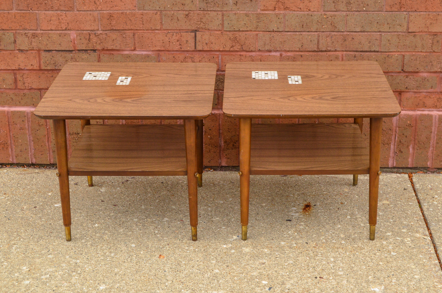 Mid Century Modern Tile Accent End Tables