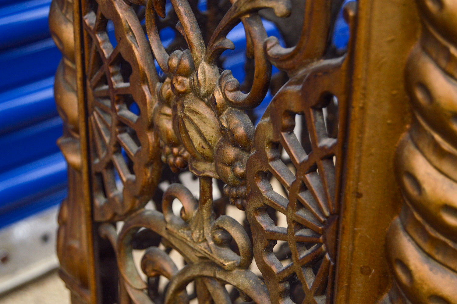 Antique Cast Iron Stand with Marble Top